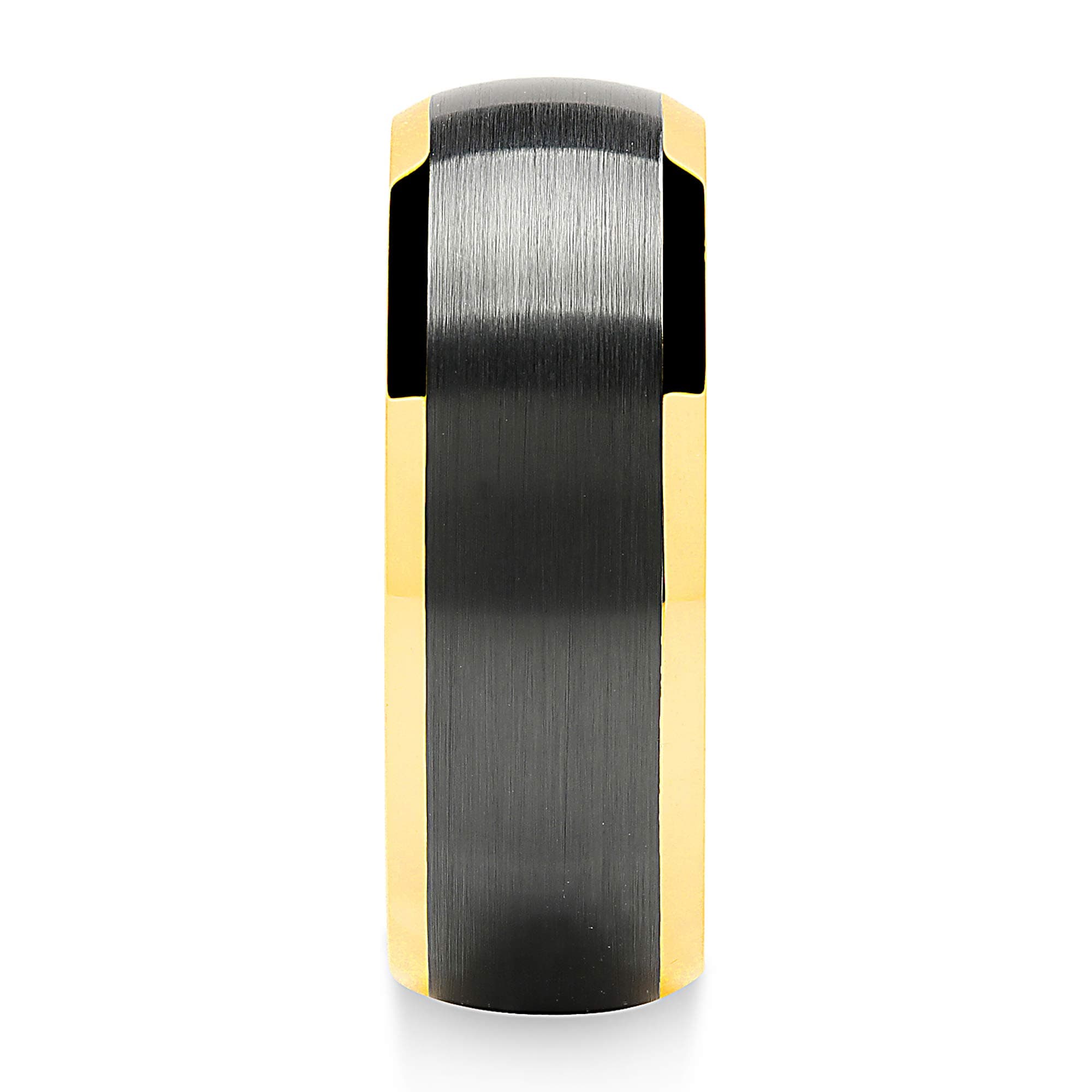 100S JEWELRY Custom Tungsten Rings For Men Women Wedding Band Black Matte Gold Dome Edge Sizes 6-16