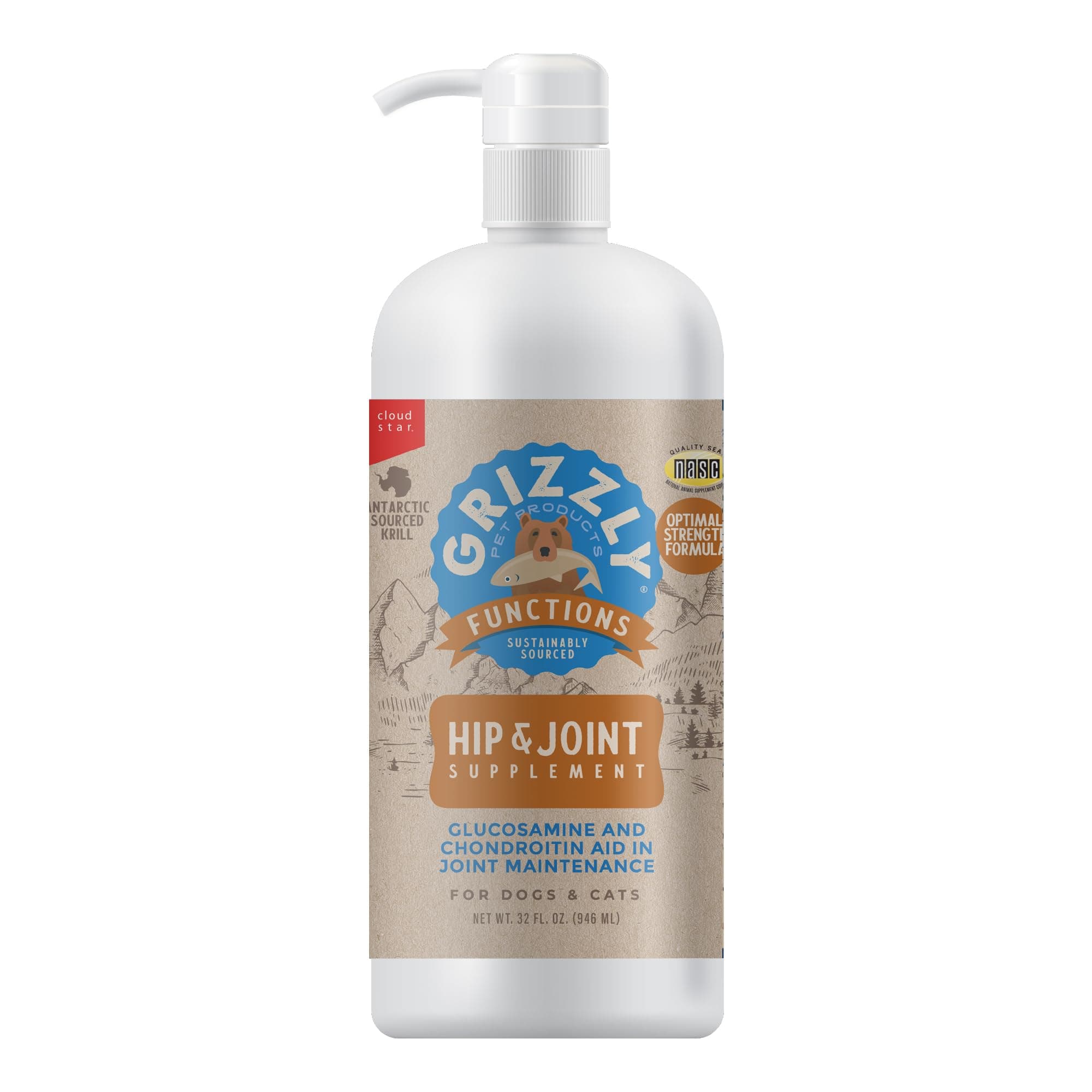 FOODS & SUPPLEMENTS ALL-NATURAL Joint Aid for Dogs Liquid Hip and Joint Support (Extra Strength), 32 fl oz