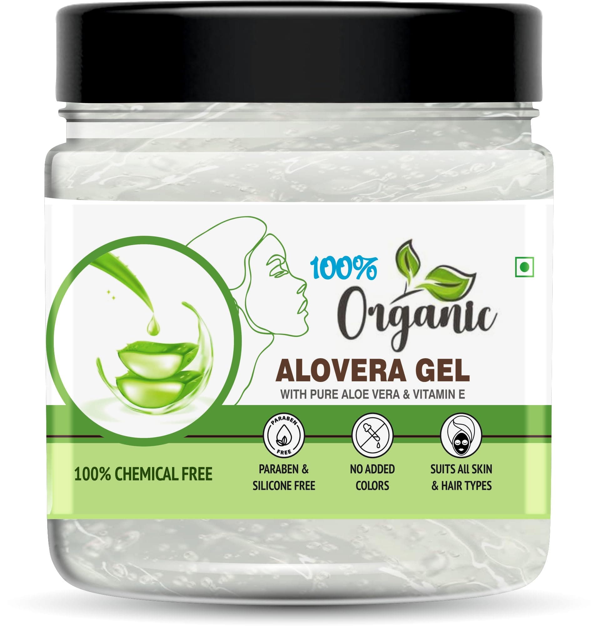 Aloe Vera Gel For Face, with Natural Aloe Vera & Vitamin E for Skin and Hair - 400g