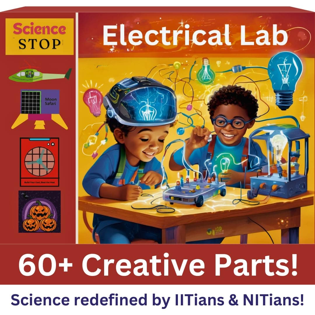 Electrical Lab by Science Stop | 60+ Components for Science Project Kit, Electricity Kit & Ultimate Physics Kit | Build Electronic Circuits for Boys & Girls Ages 7-15 | Perfect STEM Christmas Gift