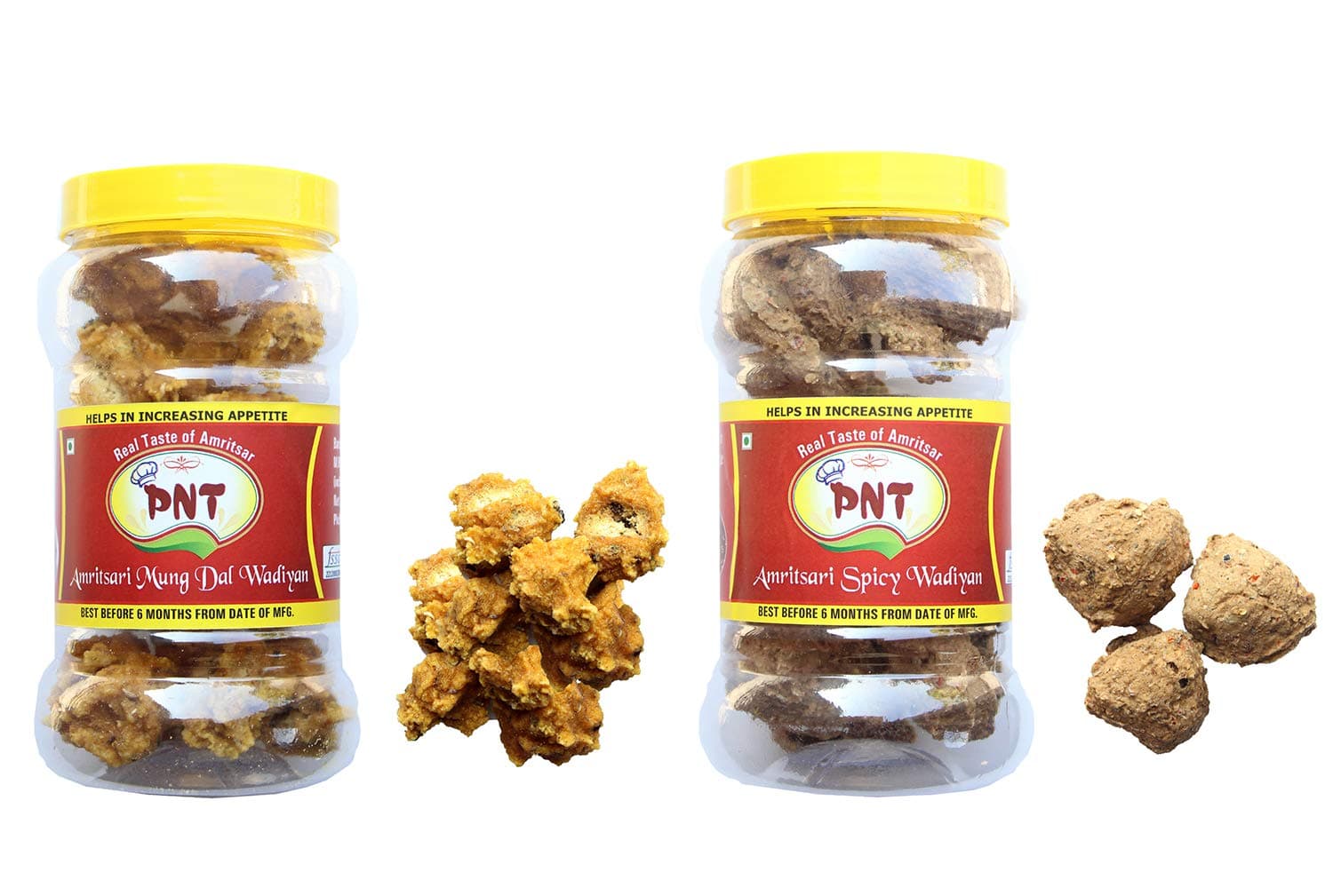 PNT Amritsari Handmade Crispy Premium Papad Wadiyan Combo (Moong Dal and Spicy Wadiyan)