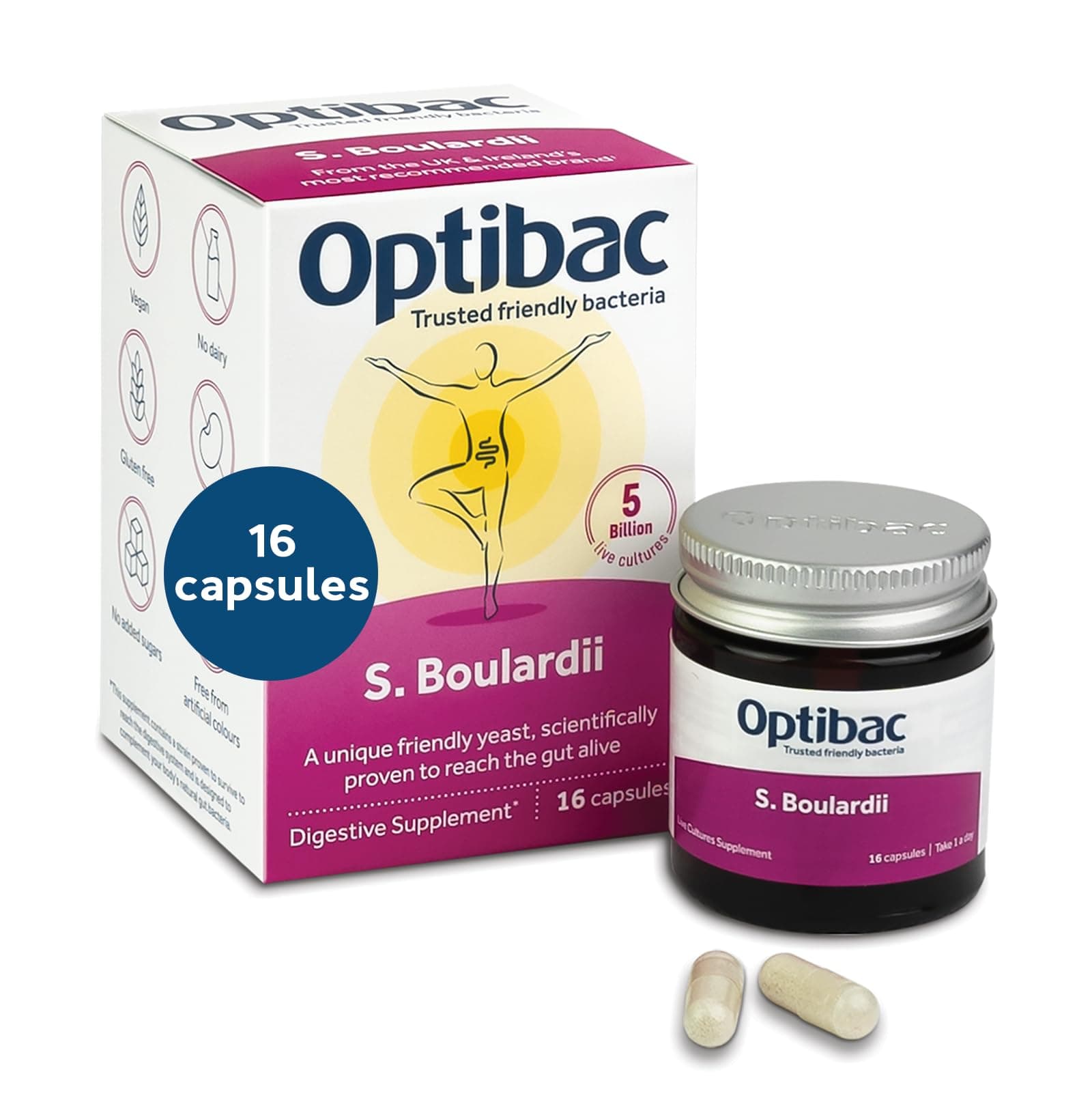 Optibac Probiotics Optibac Saccharomyces Boulardii Digestive Capsules 16's