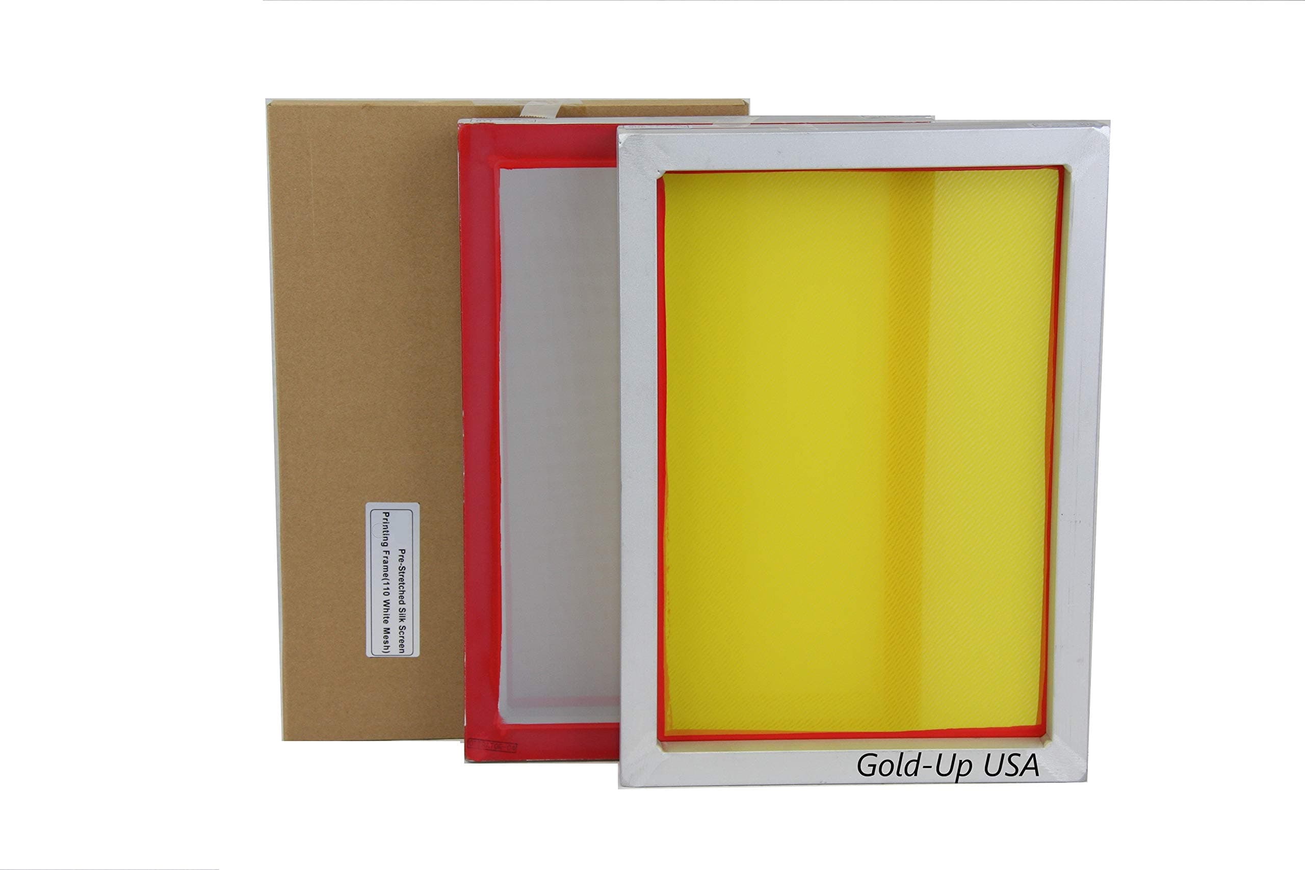 GoldUpUSAInc 10 x 14 Inch Pre-Stretched Aluminum Silk Screen Printing Frame (305 Yellow Mesh)