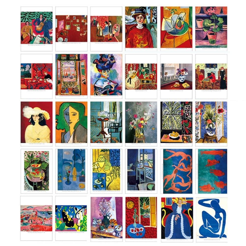 HOSTEESSCHOICE Beautiful Art Postcards set of 30 Henri Matisse Post card variety pack Famous Painting Scenery,4 x 6 Inches