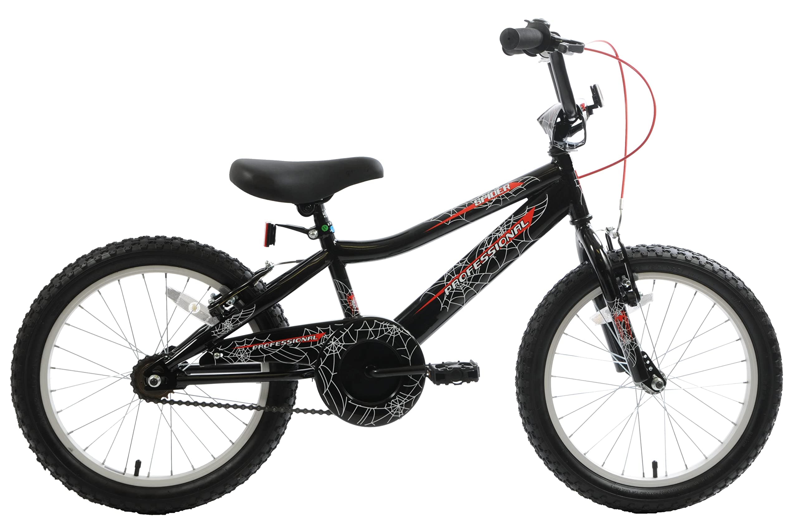 Professional Spider Boys 18" Wheel Spiderman Style BMX Kids Boys Bike Spider Web Single Speed Black 6+