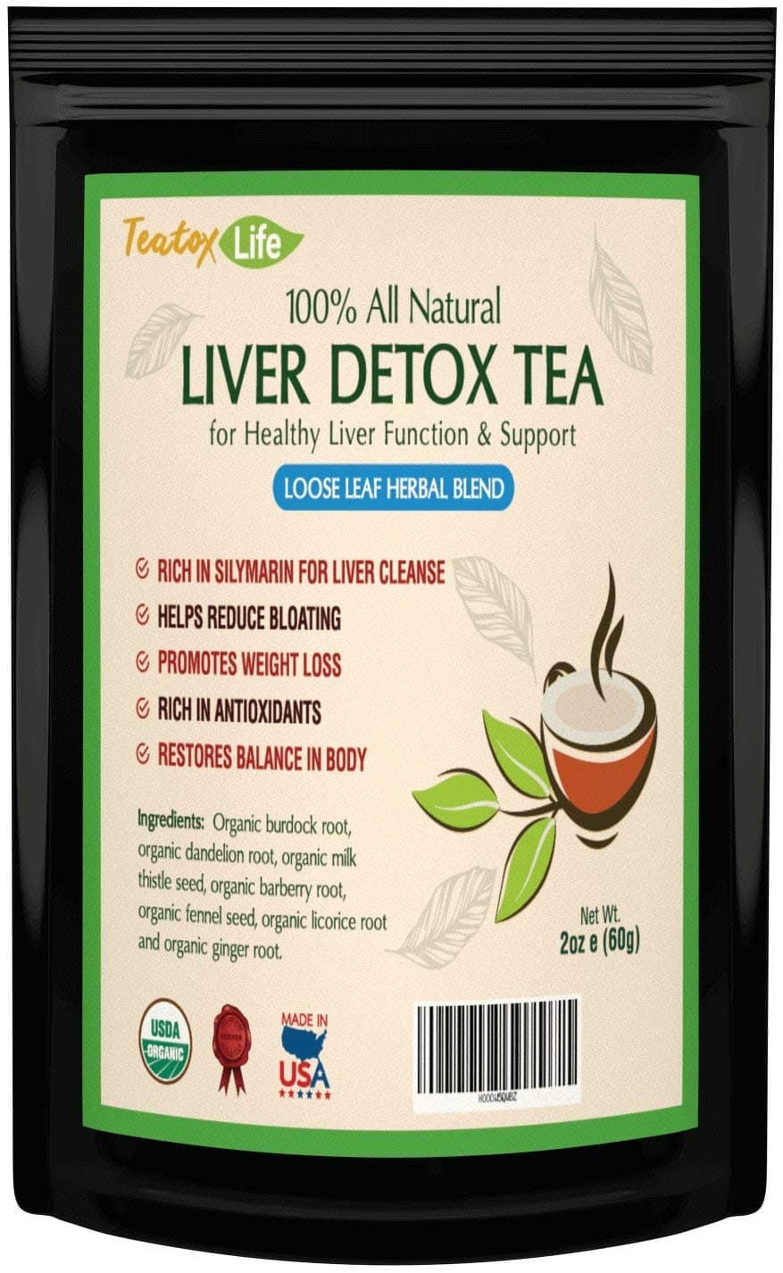 Teatox Life Liver Cleanse Detox Tea for Liver Repair with silymarin Milk Thistle Seed as Liver detoxifier & Regenerator, Dandelion Root Tea, Burdock Root - 60 GMS | USDA Organic - 2 Unit Bundle