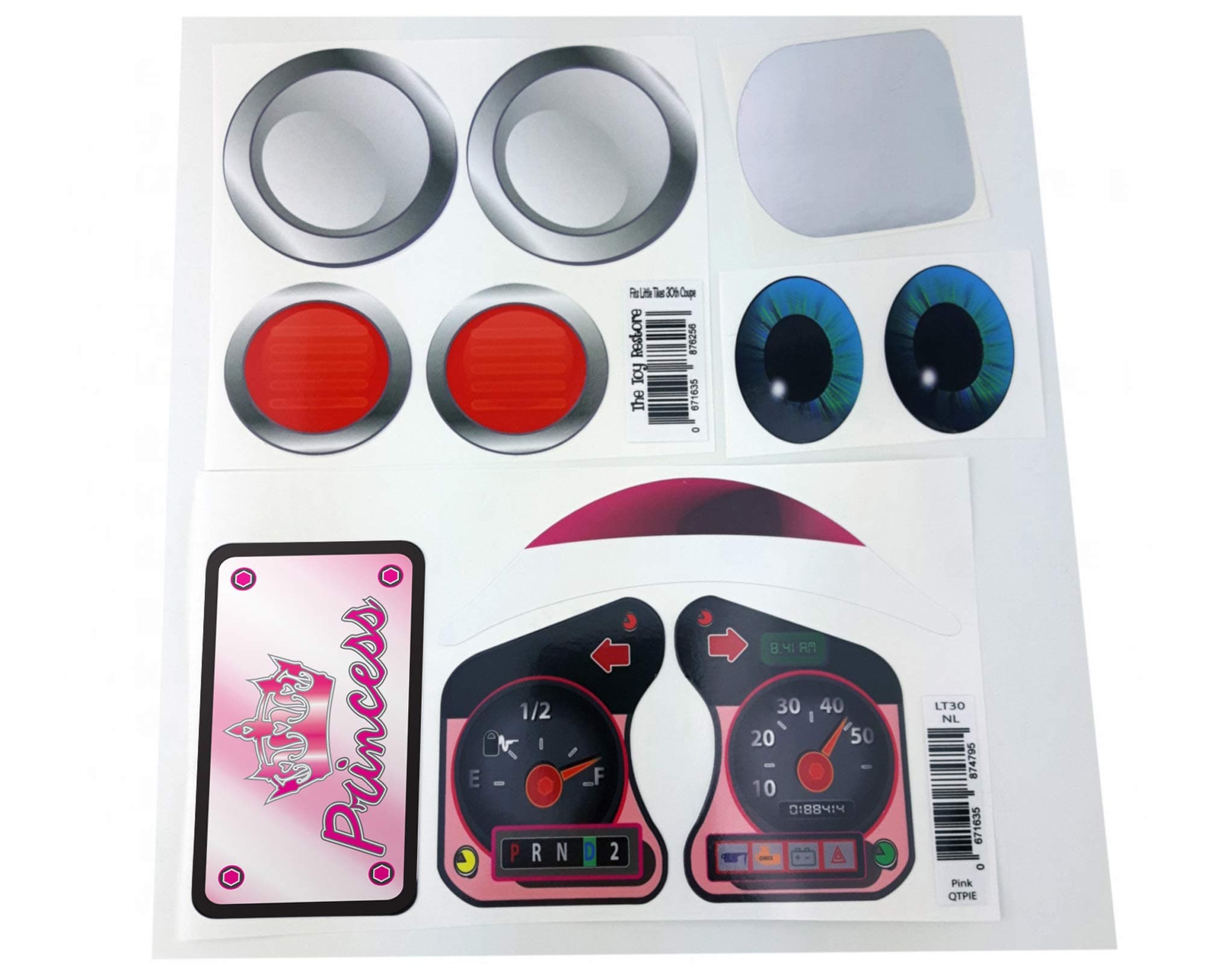 Toy Restore Decals Fits Little Tikes Princess 30th Cozy Coupe Car Blue Eyes