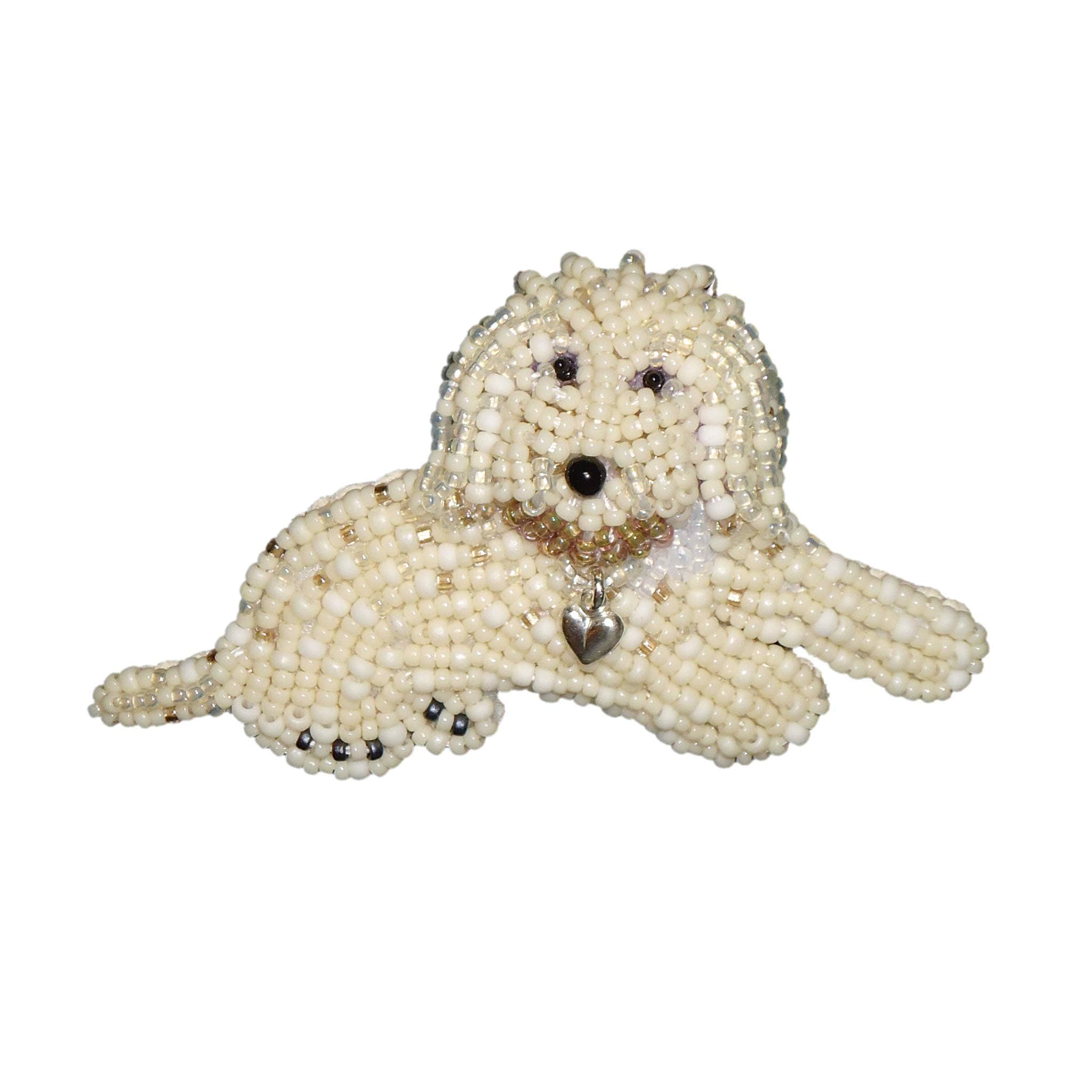 LABRADOODLE beaded Golden Doodle dog pin pendant Made to Order