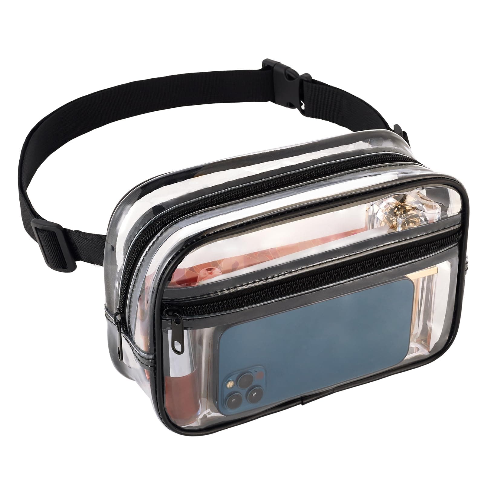 Clear Fanny Pack for Stadium Events - Clear Bag for Women Men Lightweight Waist Pack for Concerts, Sports Games Day & Travel Stadium Approved Transparent Bag