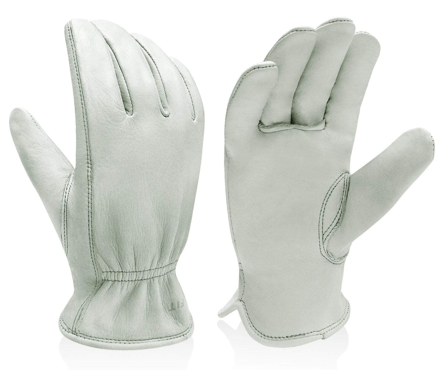Intra-FIT Unlined Cow Leather Garden Gloves, Perfect for Truck Driving/Warehouse/General Work