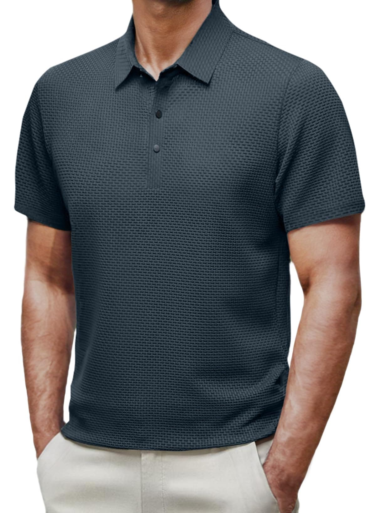 JMIERR Men's Polo Shirt Quick Dry Performance Short Sleeve Shirts Moisture Wicking Golf Shirt