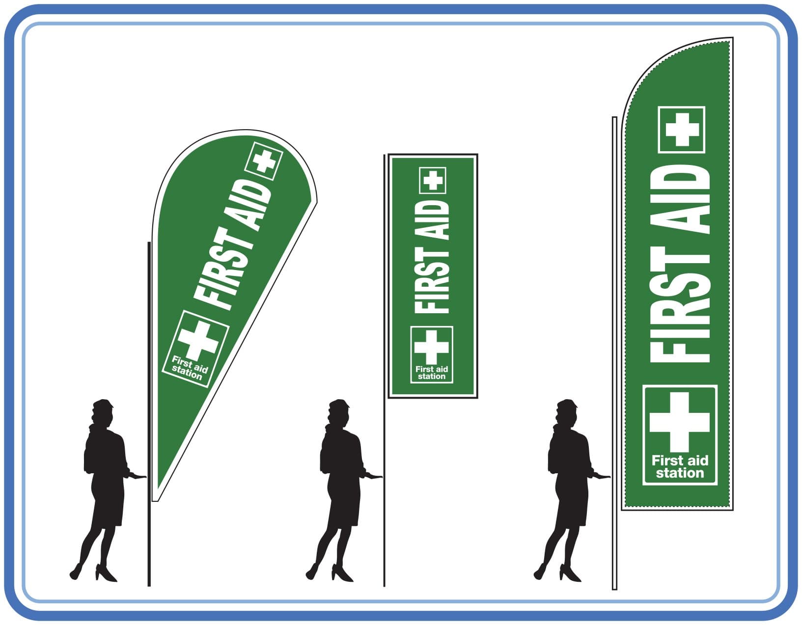 Pro Flag kit First Aid 2 with Multi Base (Pro Portable (180cm-300cm))