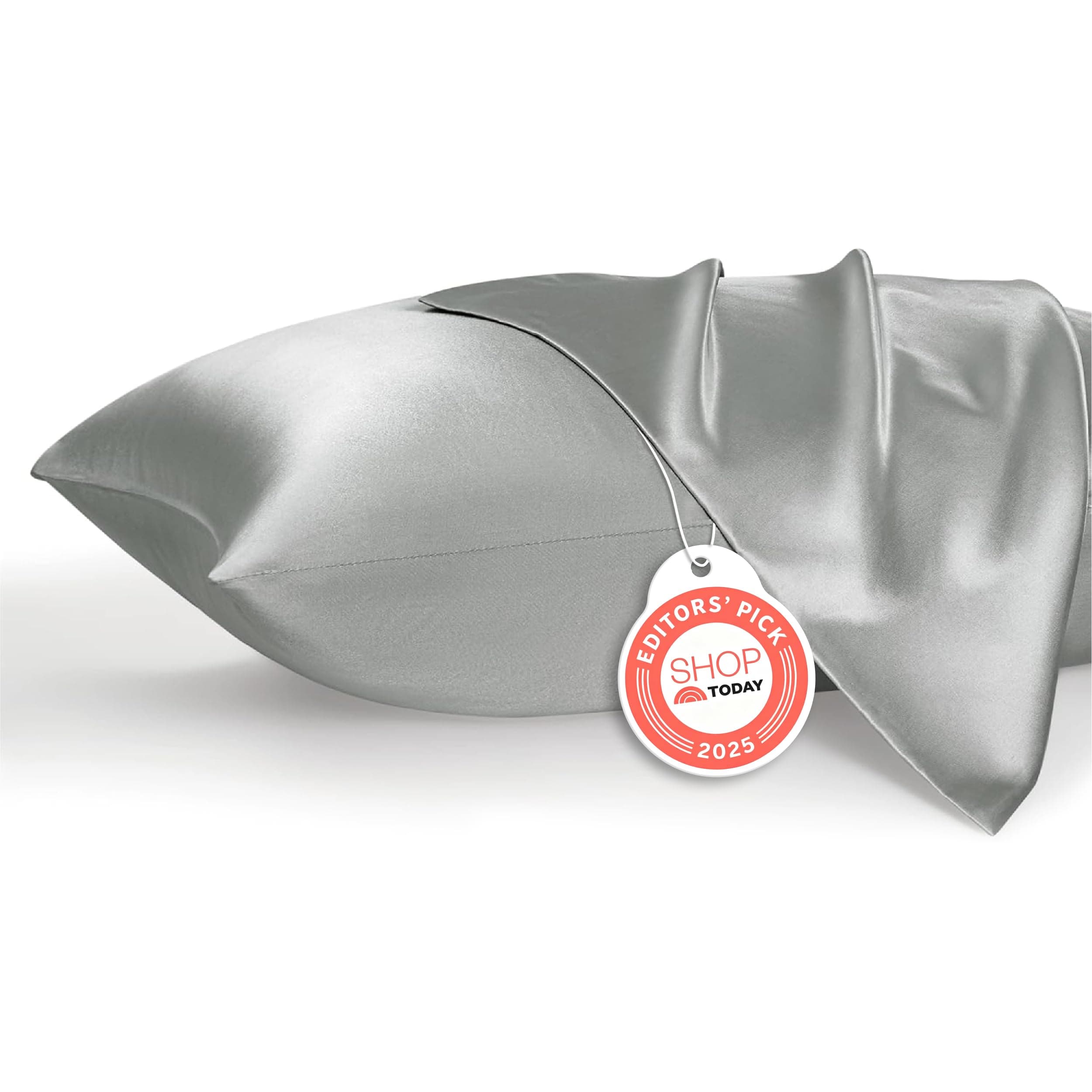 Bedsure Satin Pillowcase for Hair and Skin, 2-Pack - King Size (20x36 inches) Pillow Cases - Satin Pillow Covers with Envelope Closure, Silver Grey