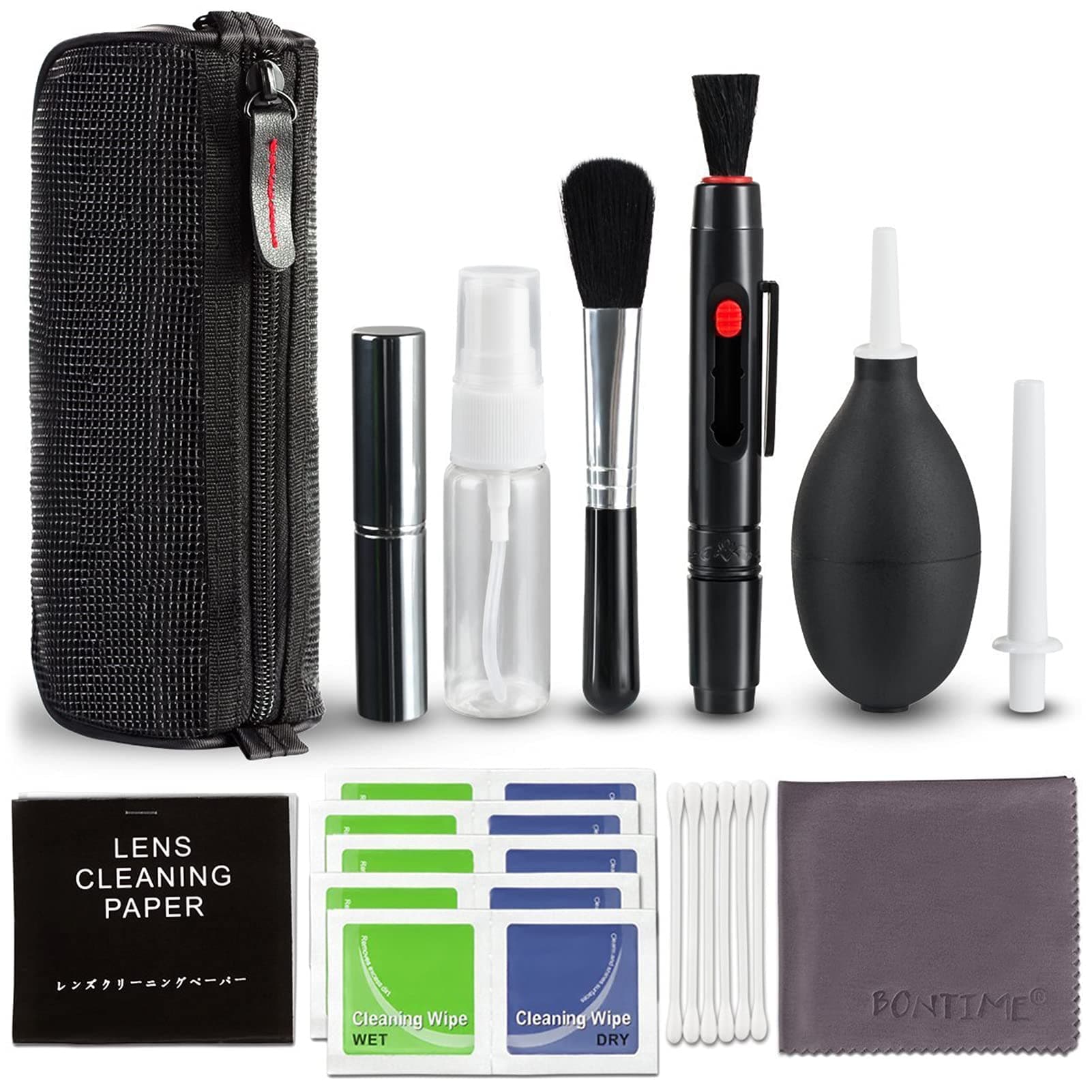 Professional Camera Cleaning Kit with Air Blower Brush Cleaning Pen Cloth for Canon Nikon Lens Most Mobile Phone Laptop