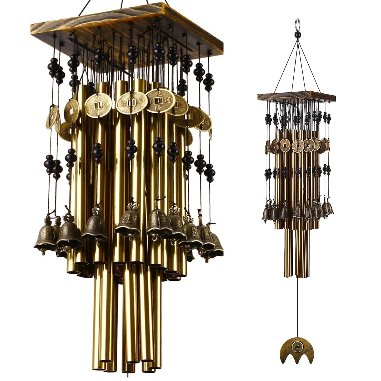 Wind Chimes for Outside, 30"Memorial Wind Chimes with 24 Copper Tubes and 16 Copper Bell for Garden,Patio,Window Wind Chime Hanging Decoration,Bronze Memorial Sympathy Wind Chime Gifts for Mom