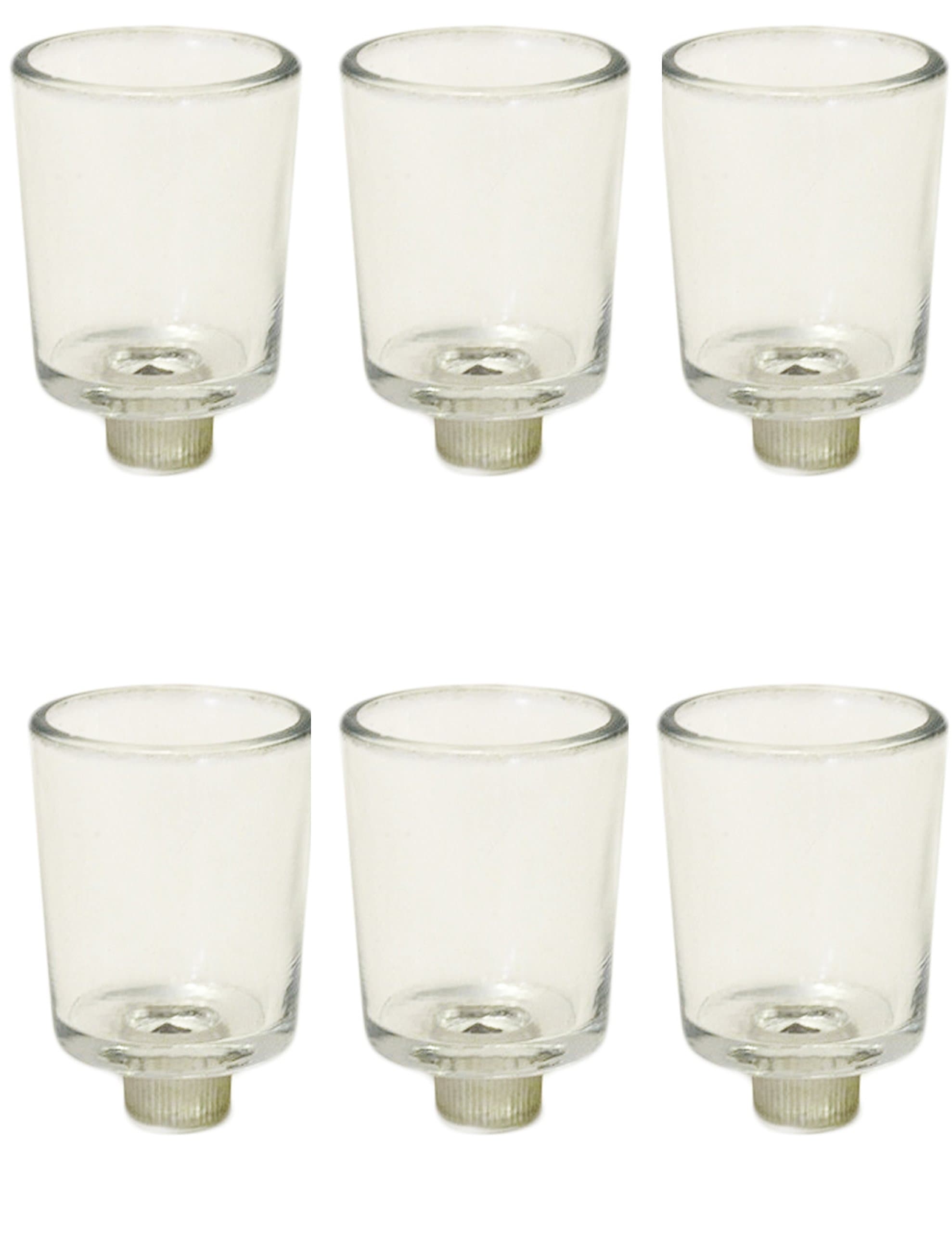12pcs Clear Glass Votive Tea Light Holder with 7/8 in peg.