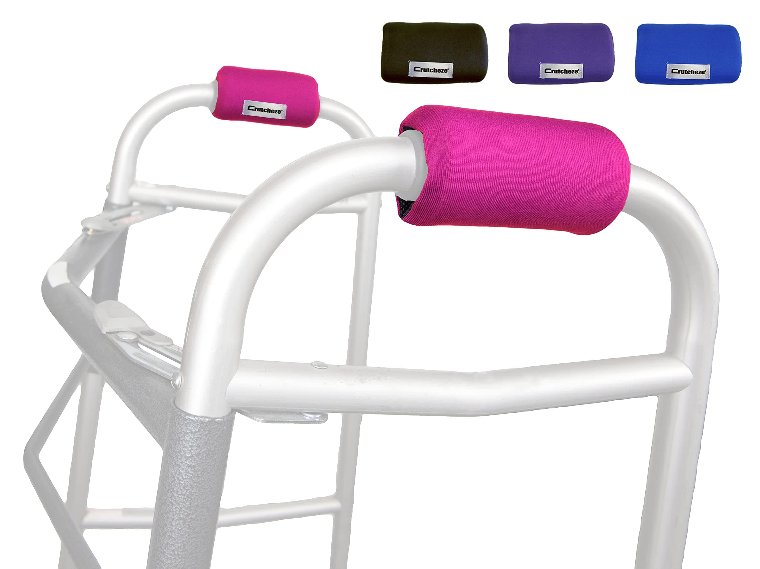 Crutcheze Walker Padded Hand Grip Covers Premium USA Designed Moisture Wicking, Comfort, Fashion, Washable - Standard Walker Handle Cushion - Mobility Aid Accessories