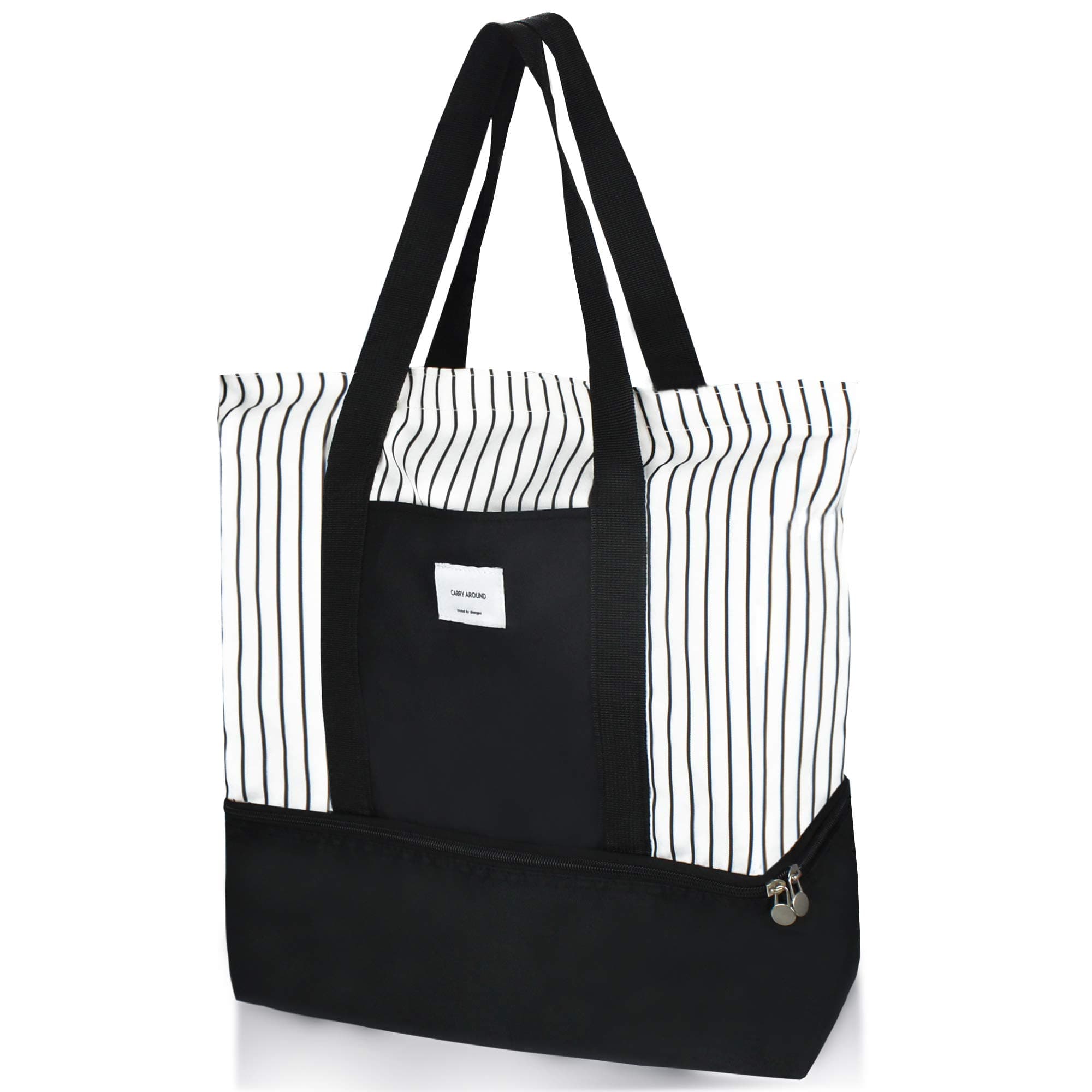 2-in-1 Large Insulated Cooler lunch Tote Bag Ladies Trendy Zippered Teacher Bag Utility Beach Tote Bag for Women