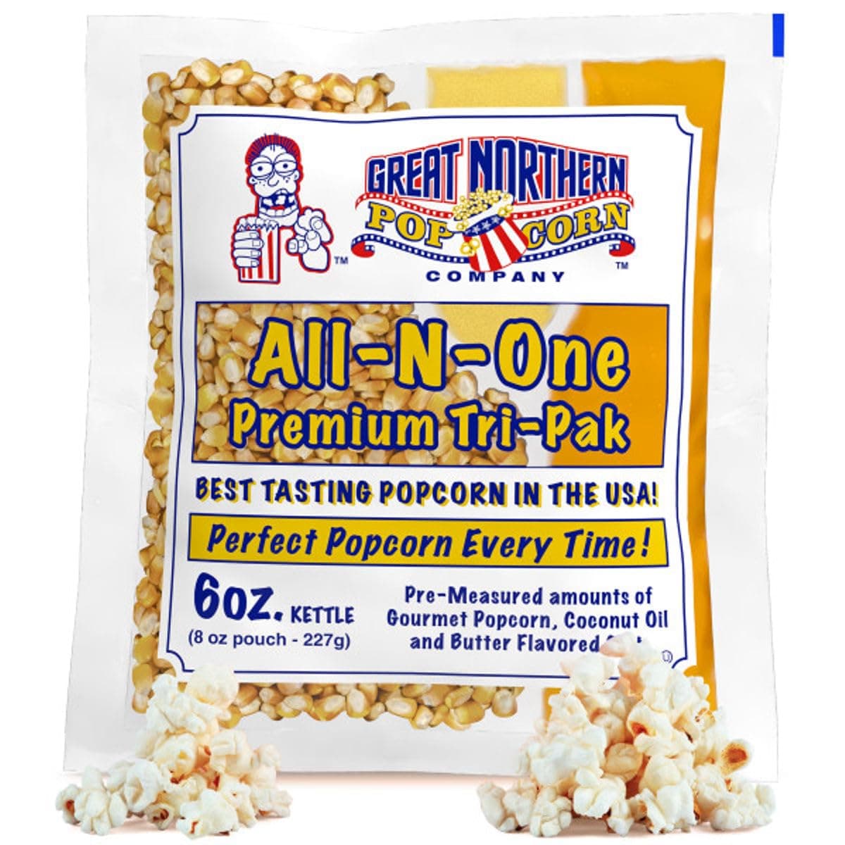 6 oz Popcorn Packs – Pre-Measured, Movie Theater Style, All-in-One Kernel, Salt, Oil Packets for Popcorn Machines by Great Northern Popcorn (40 Case)