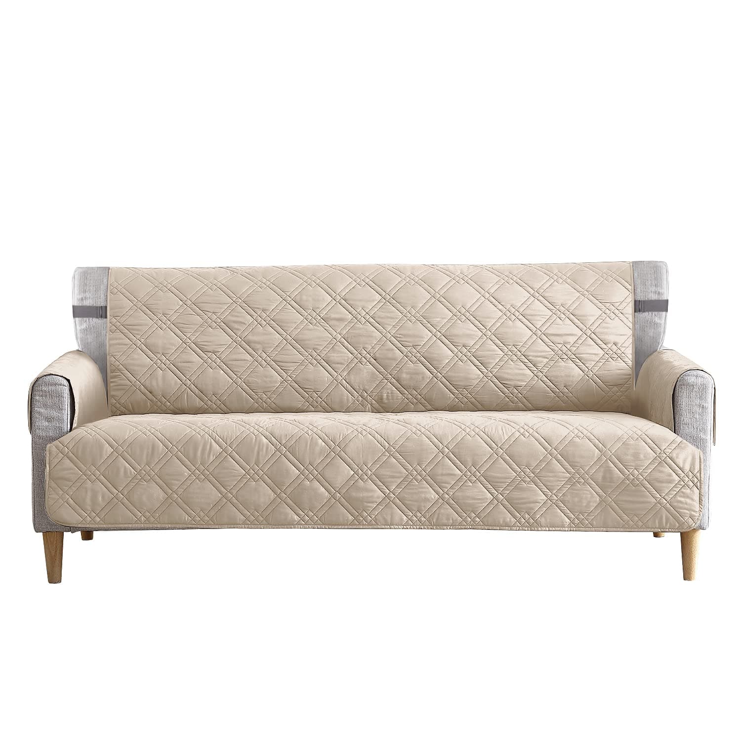 Tempcore Couch Covers, Waterproof Couch Covers for Dogs, Couch Covers for 3 Cushion Couch, Machine Washable Sofa Cover, Seat Width to 70", Sofa Cover for Pets/Children, Sofa, Beige