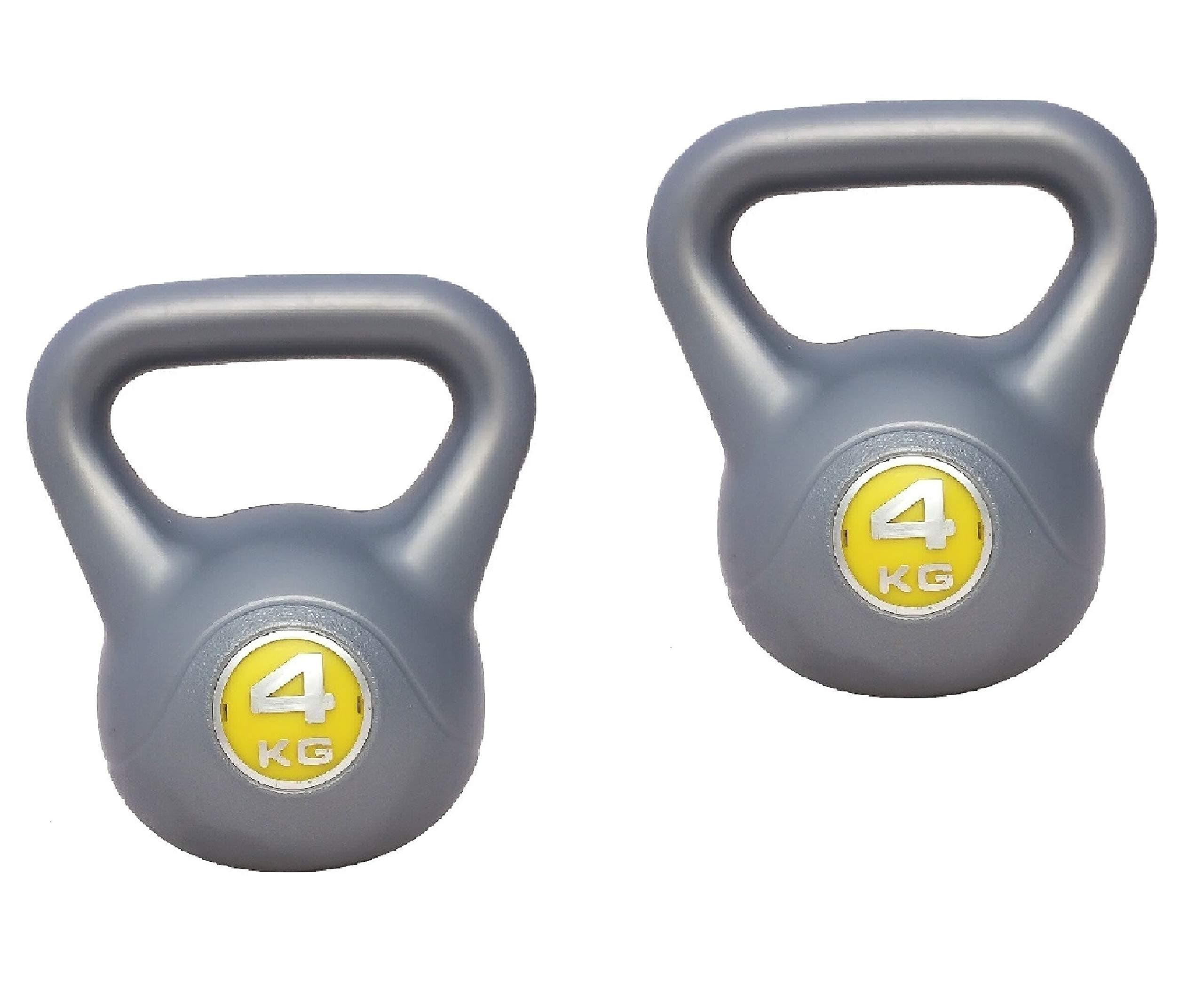 IQI Vinyl kettlebell pair 4kg, Kettle bell 2x 4kg pair INCLUDES Kettlebell workout DVD