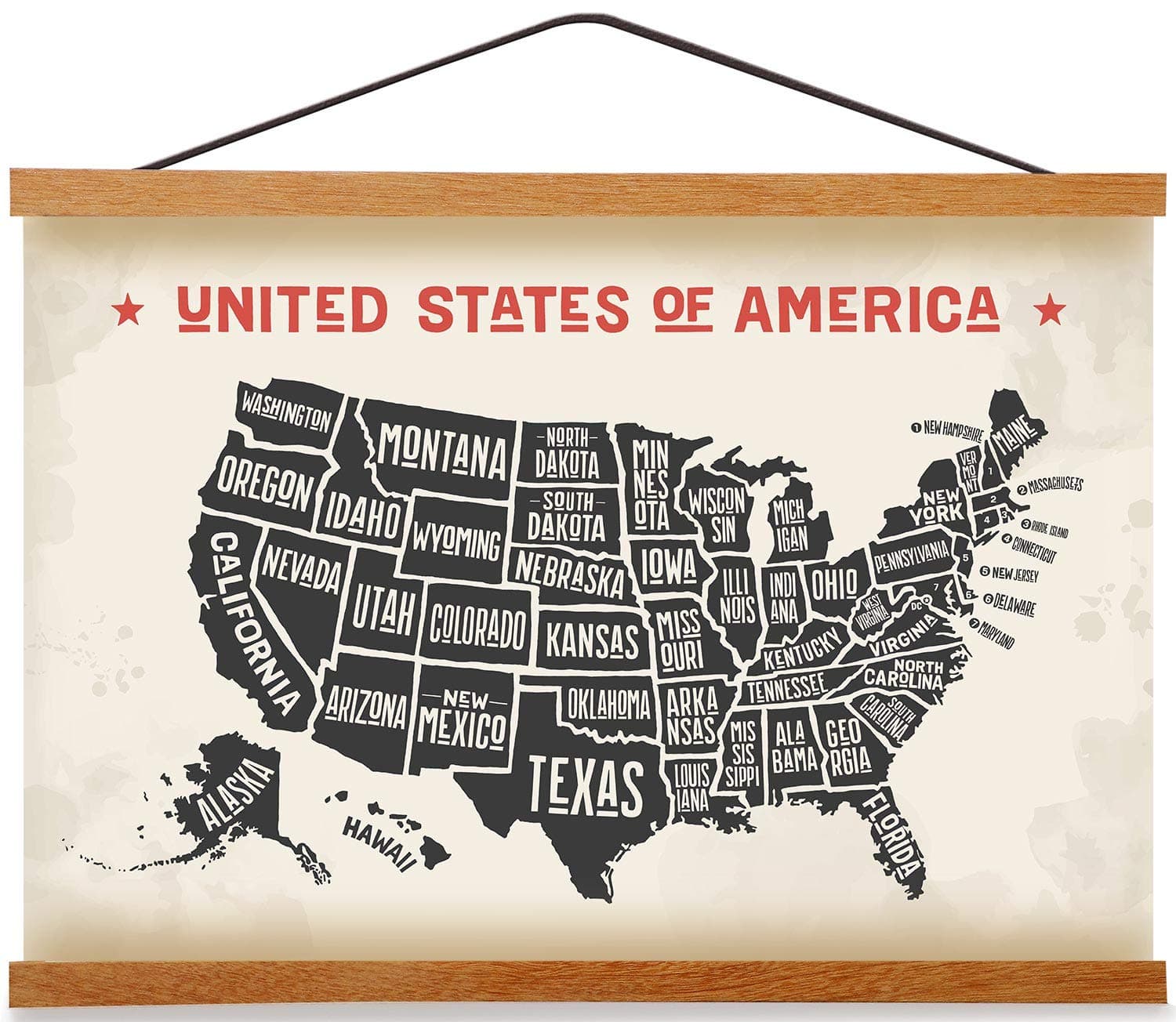 Magnetic Poster Hanger Frame for 20x30 20x28 20x20 Movie Music Posters Wall Art,Teak Wood Picture Frames for Large Canvas Diamond Map Decor, Living Room Calendar Banner Tapestry Photo Hanging Stand