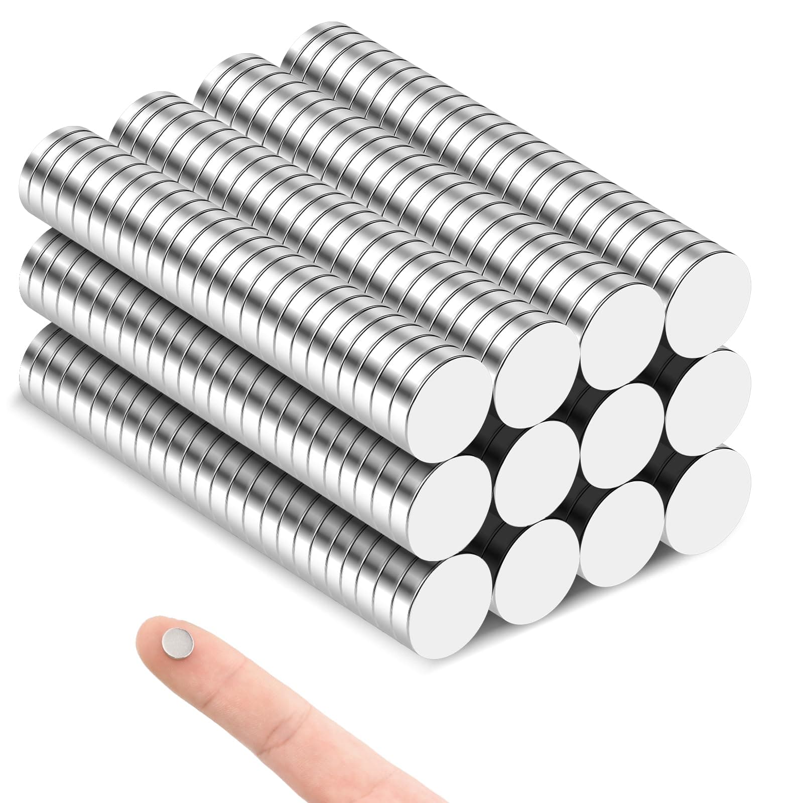 Small 250 Pack Refrigerator 8x2mm Rare Earth Neodymium for Crafts, Whiteboard, Kitchen Cabinet