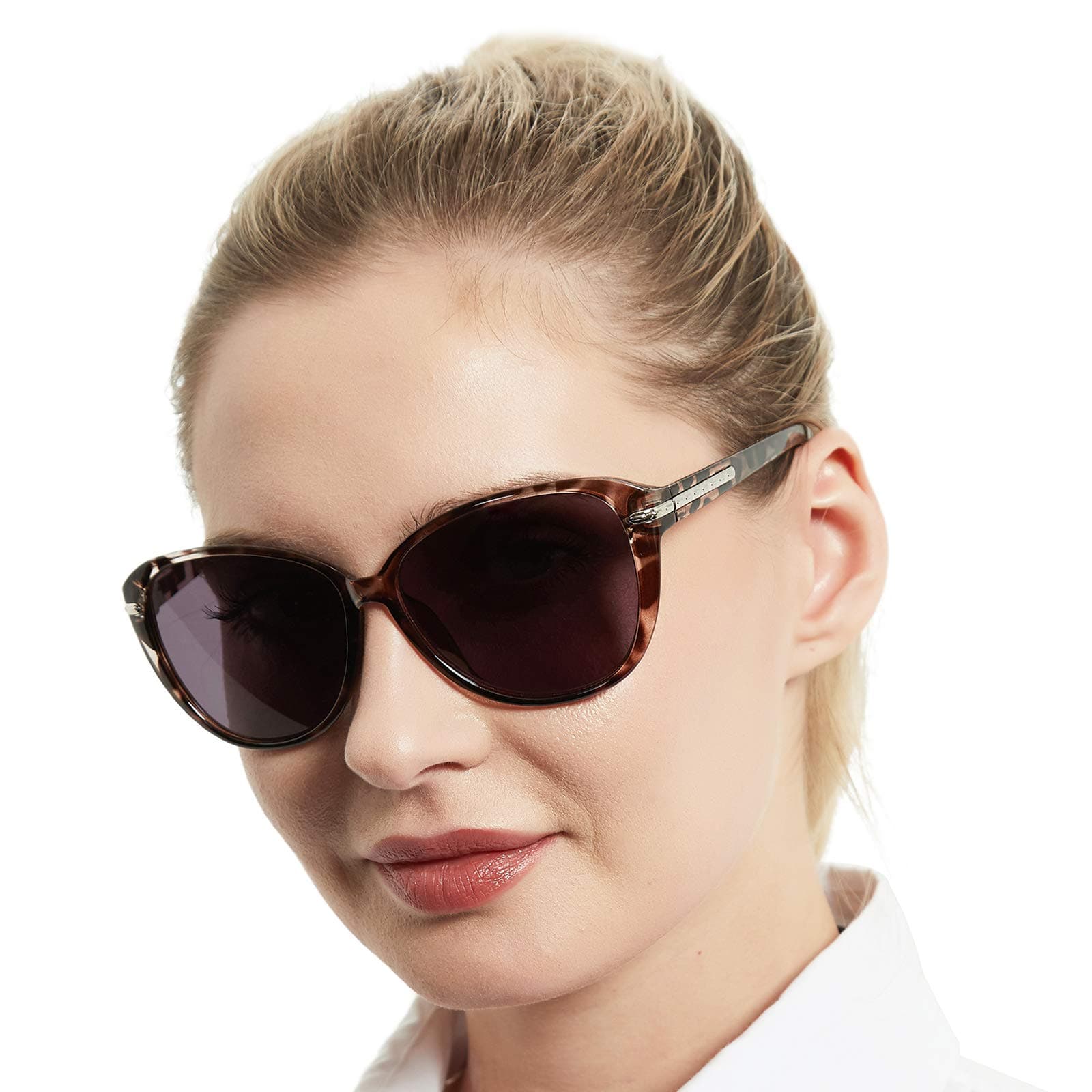 WEMOOTANTS Square Reader Sunglasses for Women Round Outdoor Reading Glasses Blue Light Blocking 1.00 1.25 1.50 1.75 2.00 2.25 2.50 2.75 3.00 3.50 4.00 (Grey Leopard, 4.0)