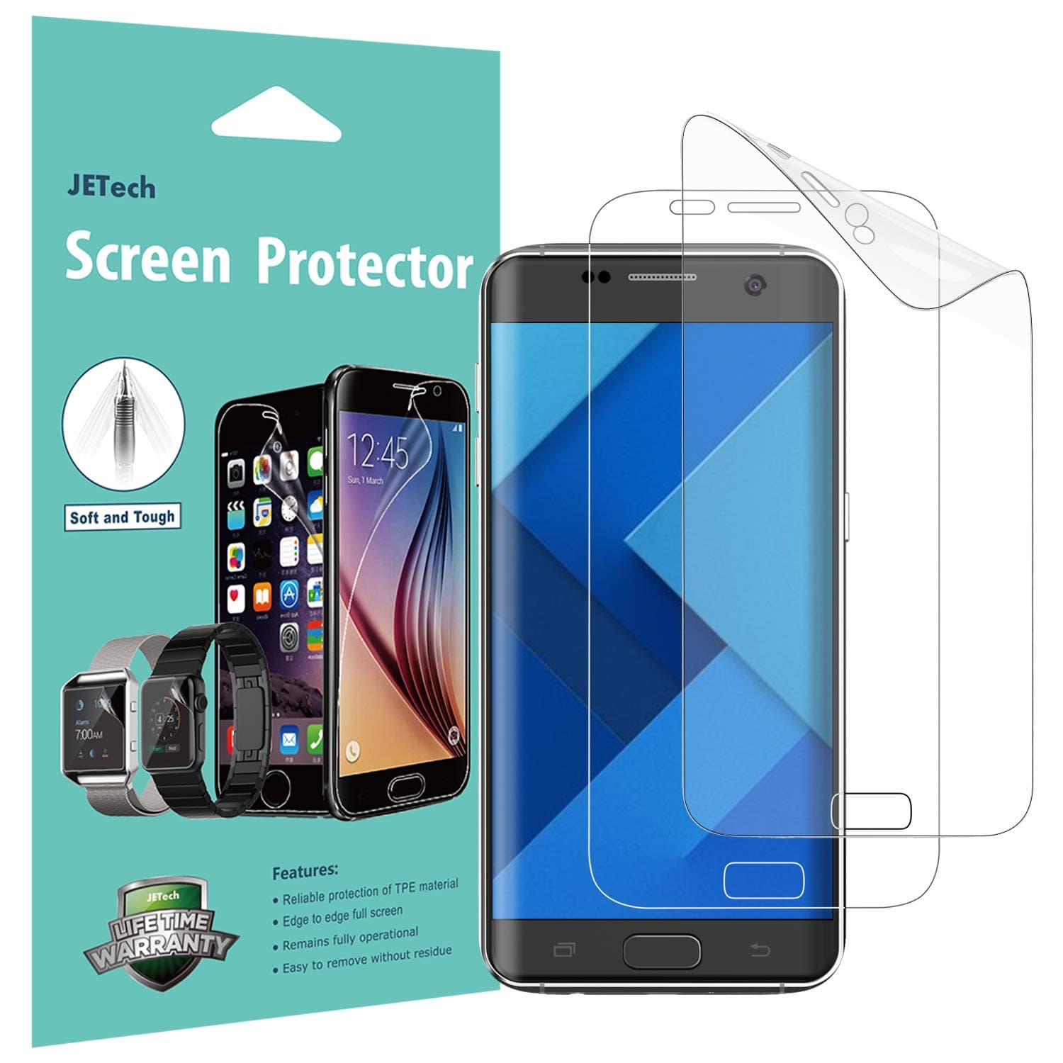 JETech Screen Protector Films for Samsung Galaxy S7 Edge in Thermoplastic Polyurethane (Thermoplastic Polyurethane) (Pack of 2)