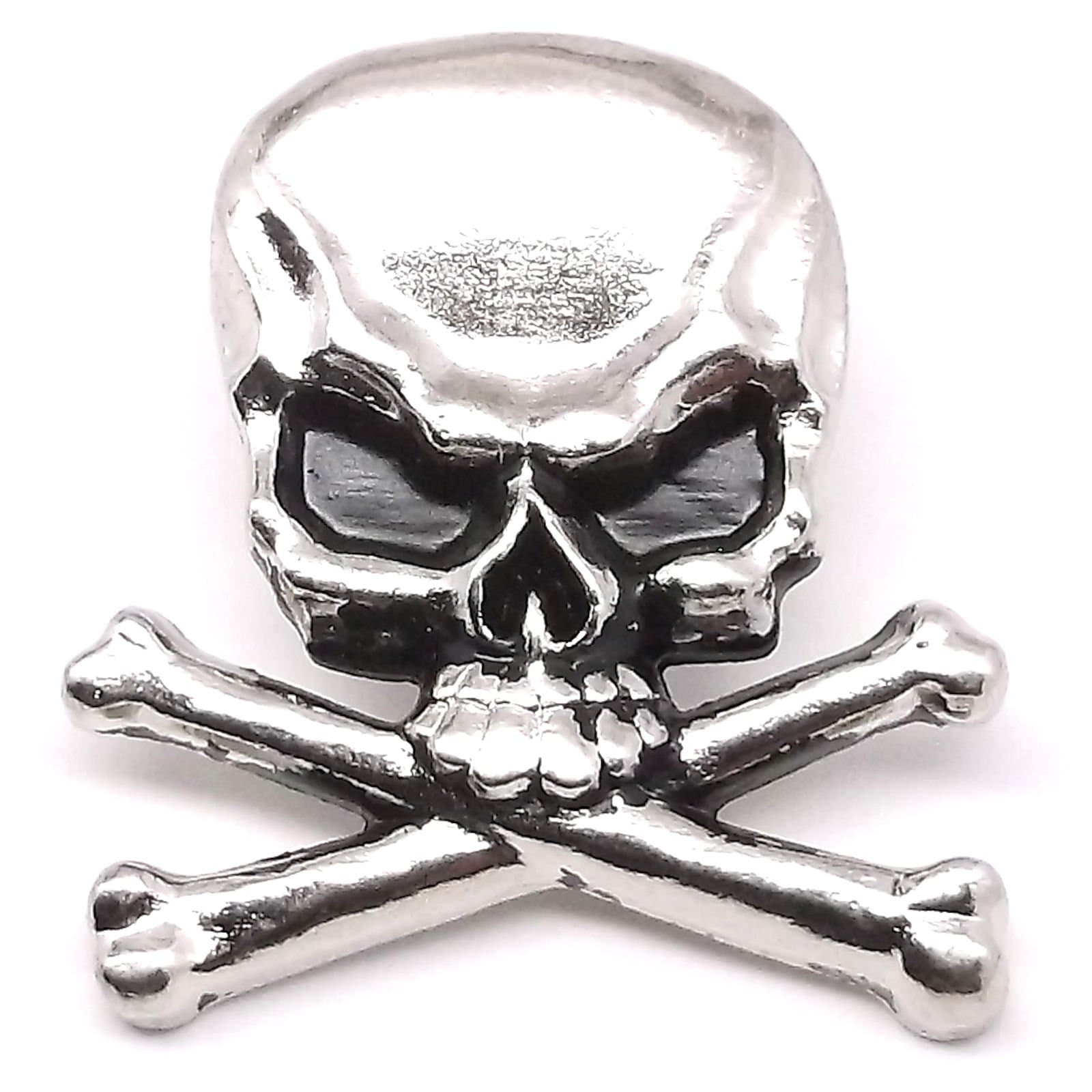 Skull Crossbones Concho Snap Set Nickel 1-1/4" 1265-67