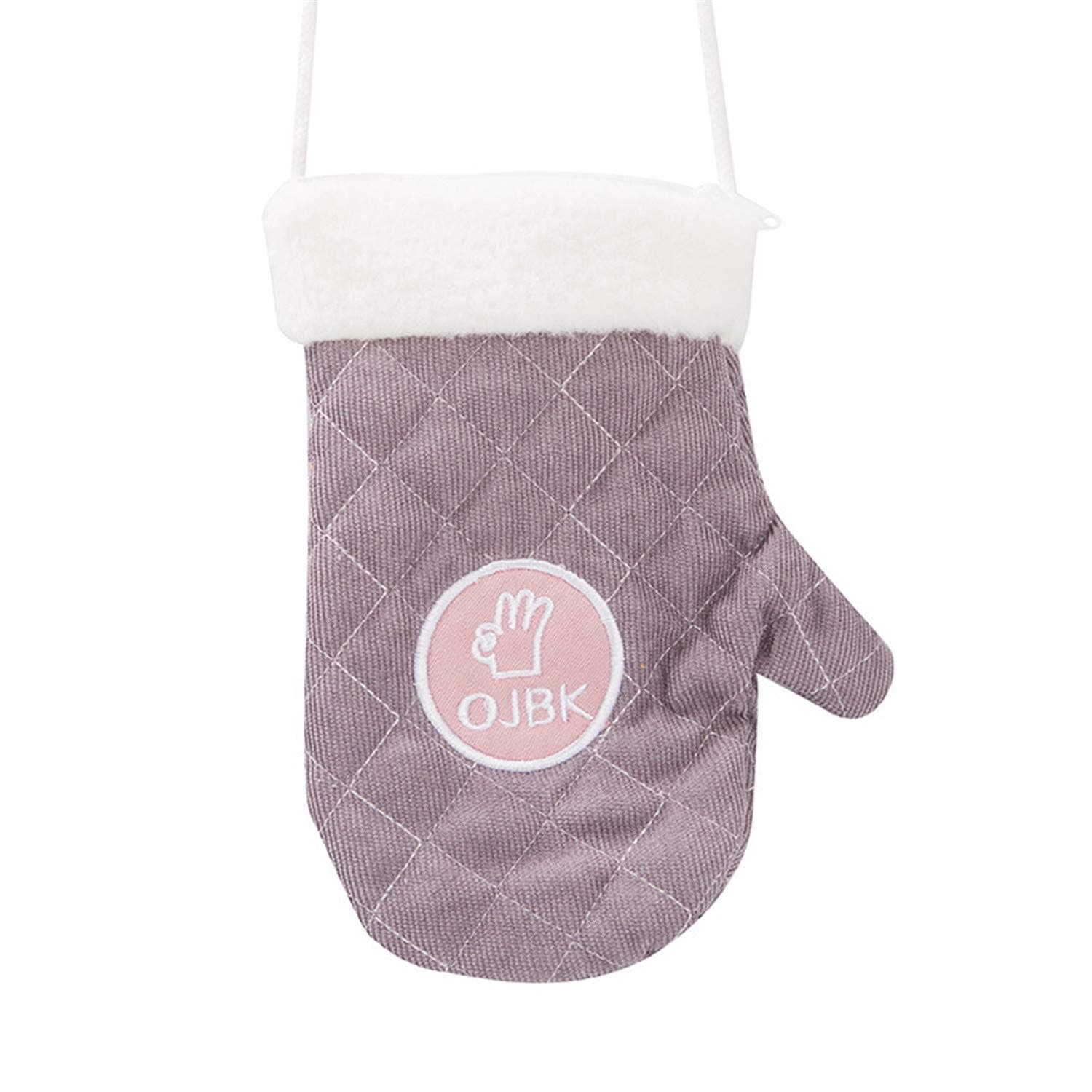 SUWIN Winter Cartoon 350ml Portable Cotton Gloves Hot Water Bottle, Anti-scalding Water Hand Warmer, for Students Girls and Children