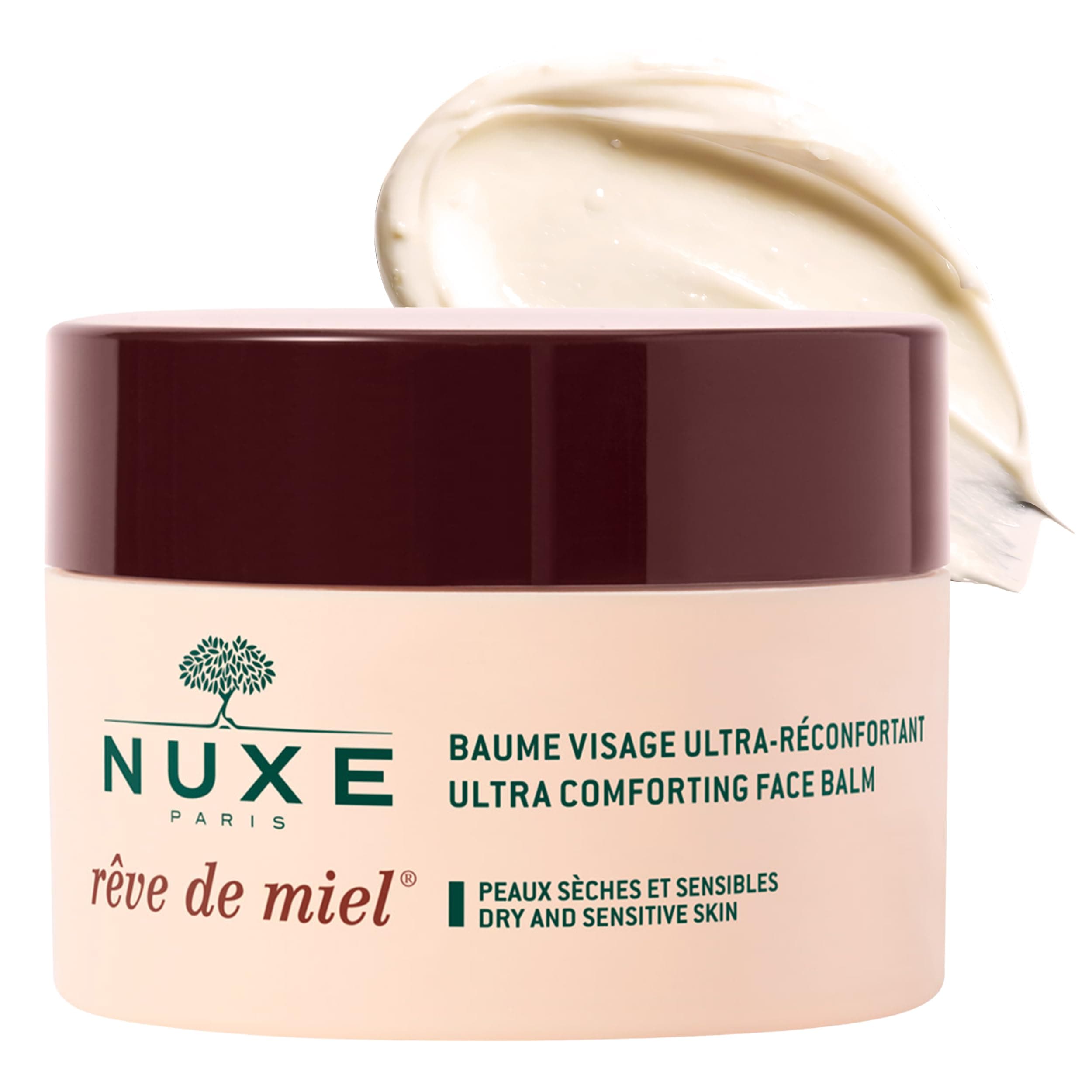 Nuxe Rêve de Miel Ultra Comforting Face Balm - Nourishing Cream for Dry & Sensitive Skin, 1.7 Oz