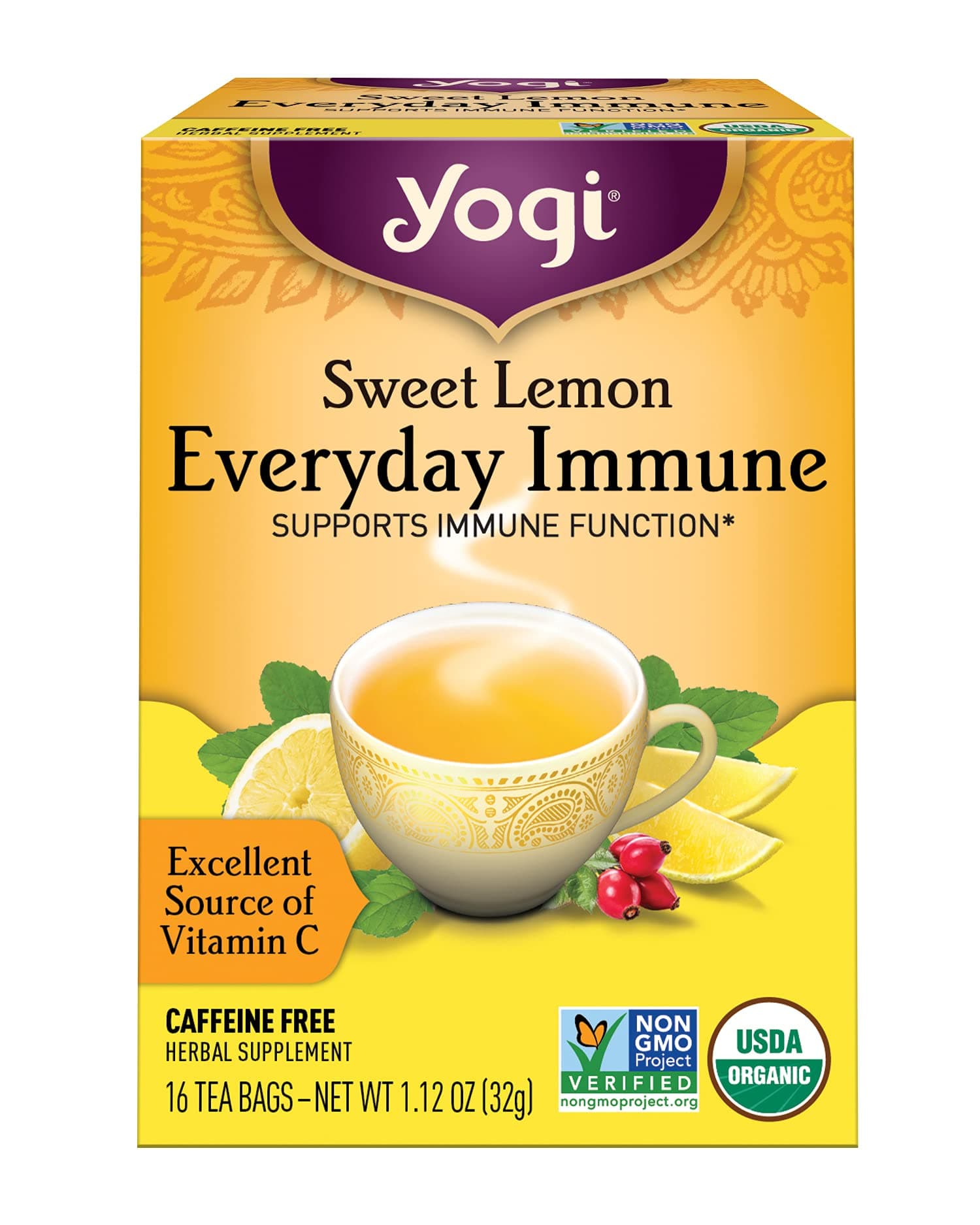 Organic Sweet Lemon Immune Everyday Tea, 16 CT