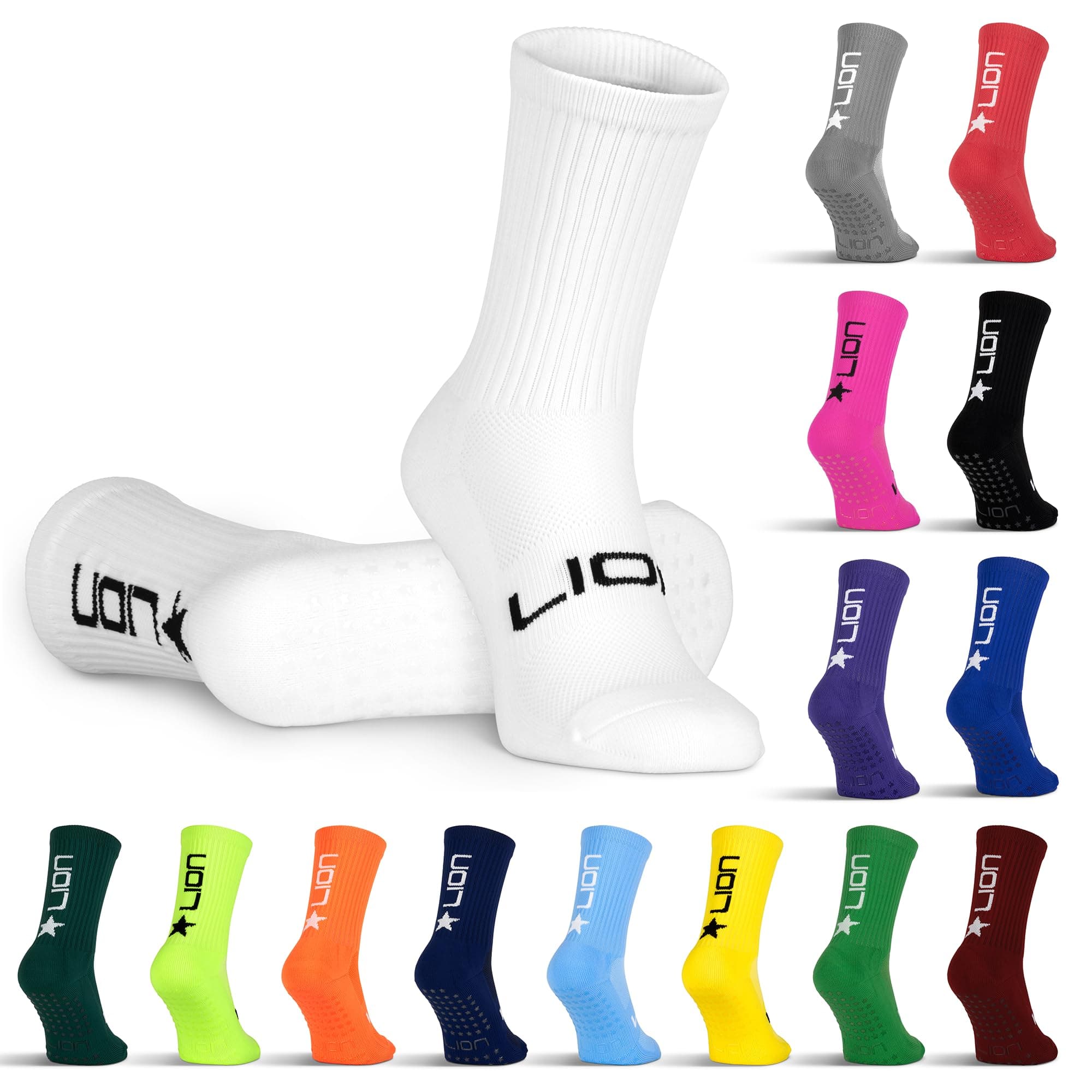 LION SPORTSWEARFootball Grip Socks For Men/Women/Kids - Variety Of Colours To Match Your Team Kit & Sleeve Socks