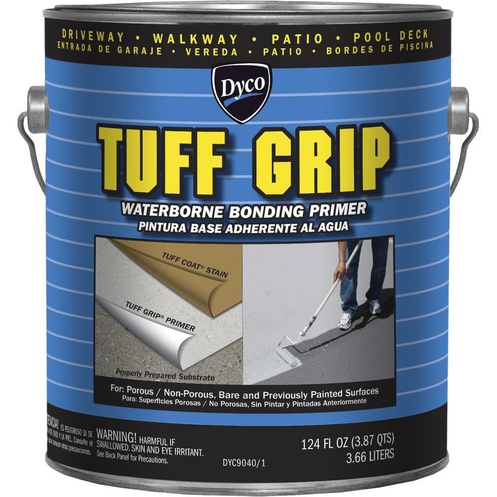Dyco Tuff Grip Waterborne Bonding Primer, 1 Gallon, Fortifies & Reinforces Your Surfaces, Ideal for Slick, Non-Porous, Bare Concrete, Primer Paint, Paint Primer for Wood