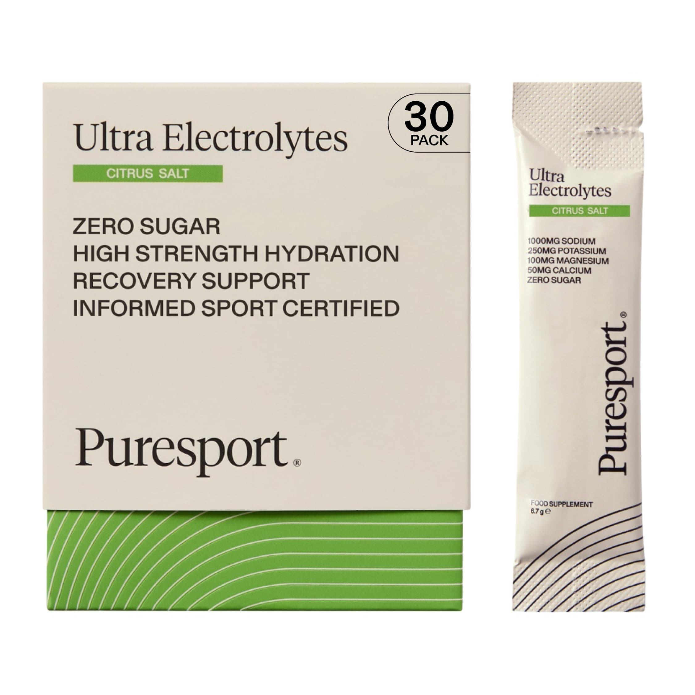 Puresport Ultra Electrolytes (Citrus Salt/30 Sachets) | Science-Backed Electrolytes Powder Designed to Support Optimal Hydration | Zero Sugar or Artificial Sweeteners | Informed Sport Certified