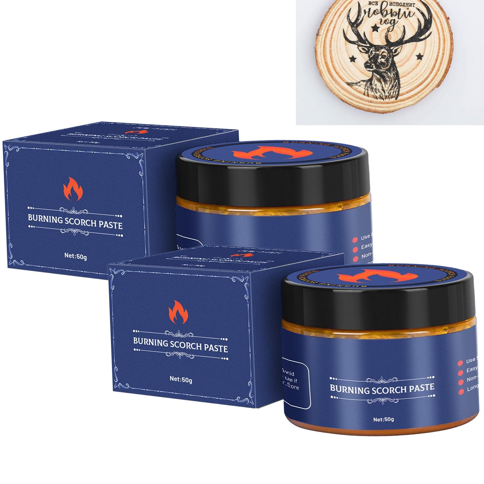 KOAHDE DIY Wood Burning Gel Tool,Wood Burn Marker,Wood Burning Marker,Wood Burning Gel,Wood Burning Paste,Wood Burning Torch Paste,Wood Craft Burn Paste,Flame Paste for Wood Burn,Wood Burn Paste,2PC