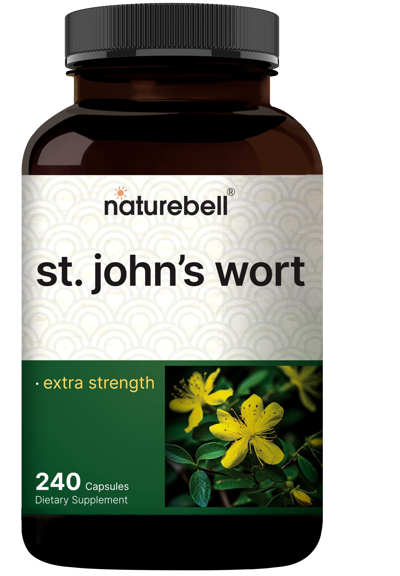 St. John’s Wort Extract, 240 Capsules – 600 mg Per Serving – Non-GMO, cGMP Manufactured