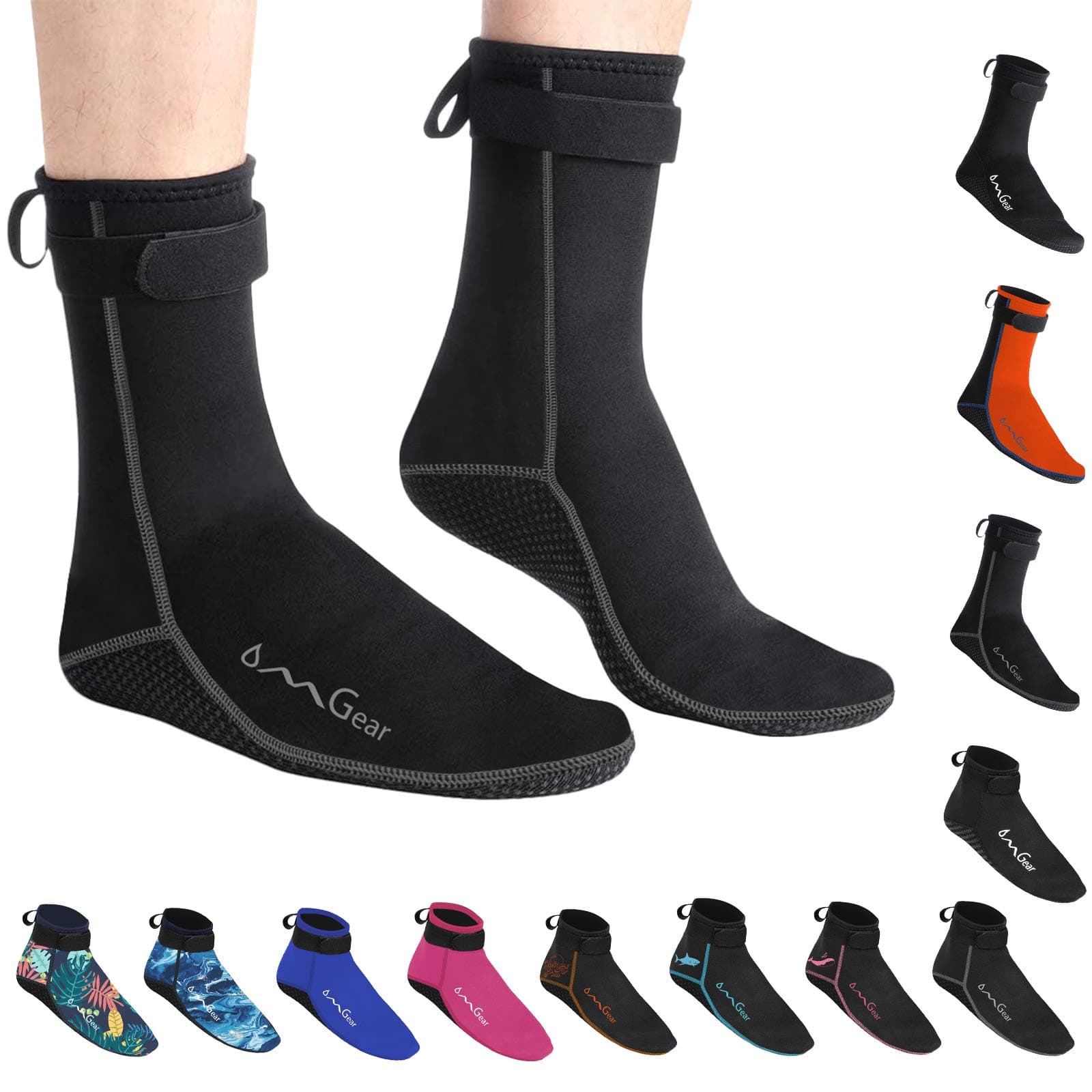 OMGear Water Socks Neoprene Socks Beach Booties 3mm 5mm Anti-Slip Wetsuit Footwear Fin Swim Sand Proof Socks