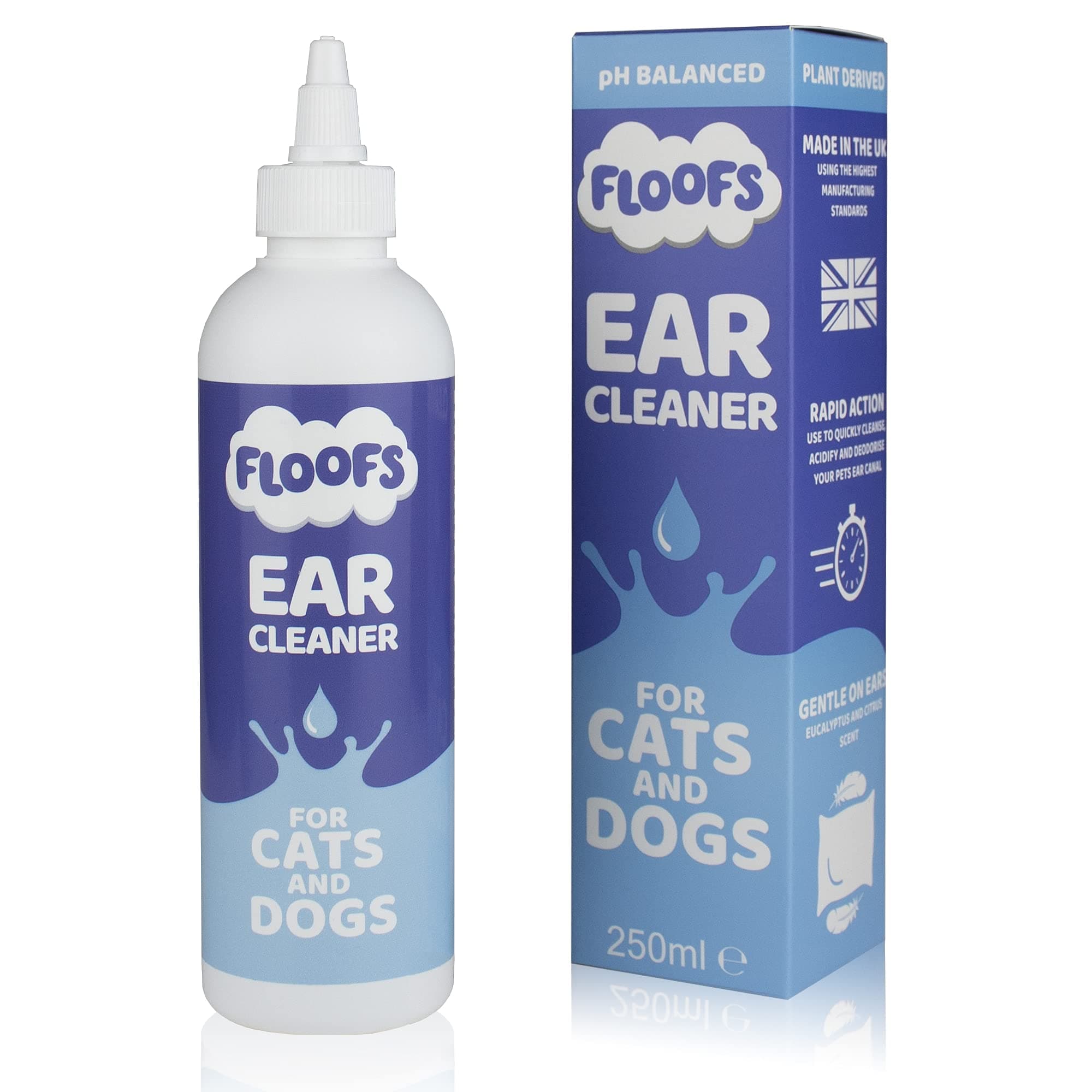 FloofsDog Ear Cleaner | Dogs Ear Cleaning Solution for Dogs Stinky Stuff | Cats and Dogs Ear Drops | Stop Itchy Ears , Bad Ear Odour and Head Shaking | Dog Ear Cleaner Solution for Wax | 250ml