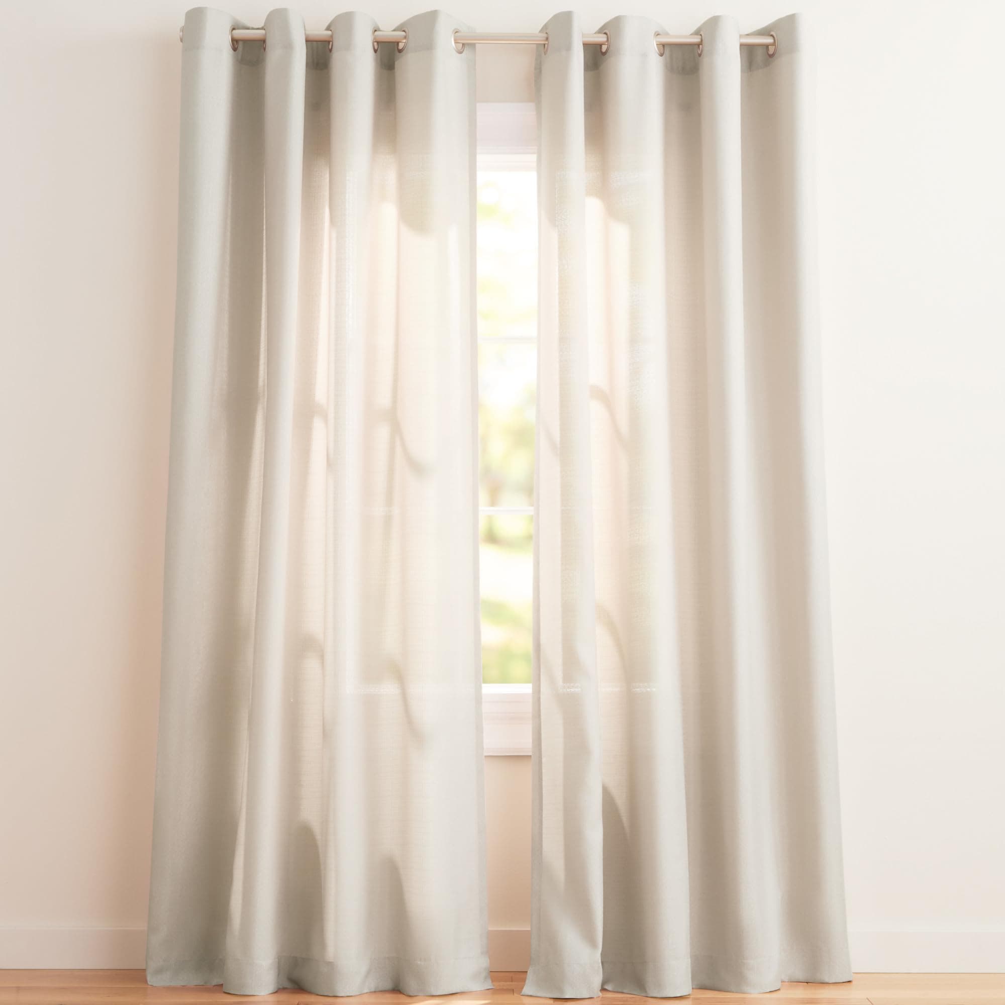 Exclusive Home Loha Linen Grommet Top Curtain Panel Pair, 54"x96", Natural