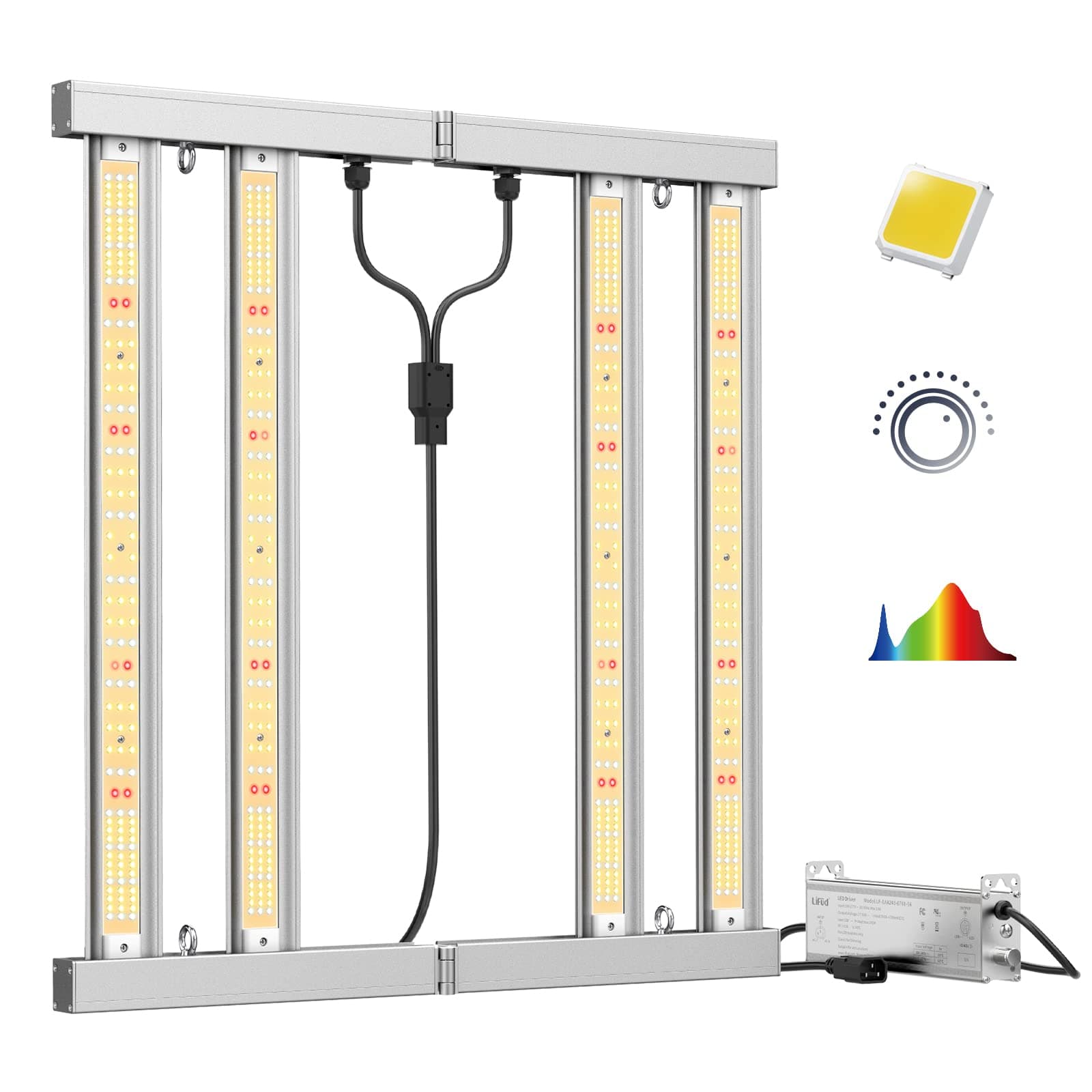 2022 VIPARSPECTRA Latest KS2500 LED Grow Light 250W with Samsung LM301H 4 Bars LED Grow Light, 3x3ft Coverage Full Spectrum Dimmable Commercial Growing Lamps for Indoor Plants Seeding Veg and Flower