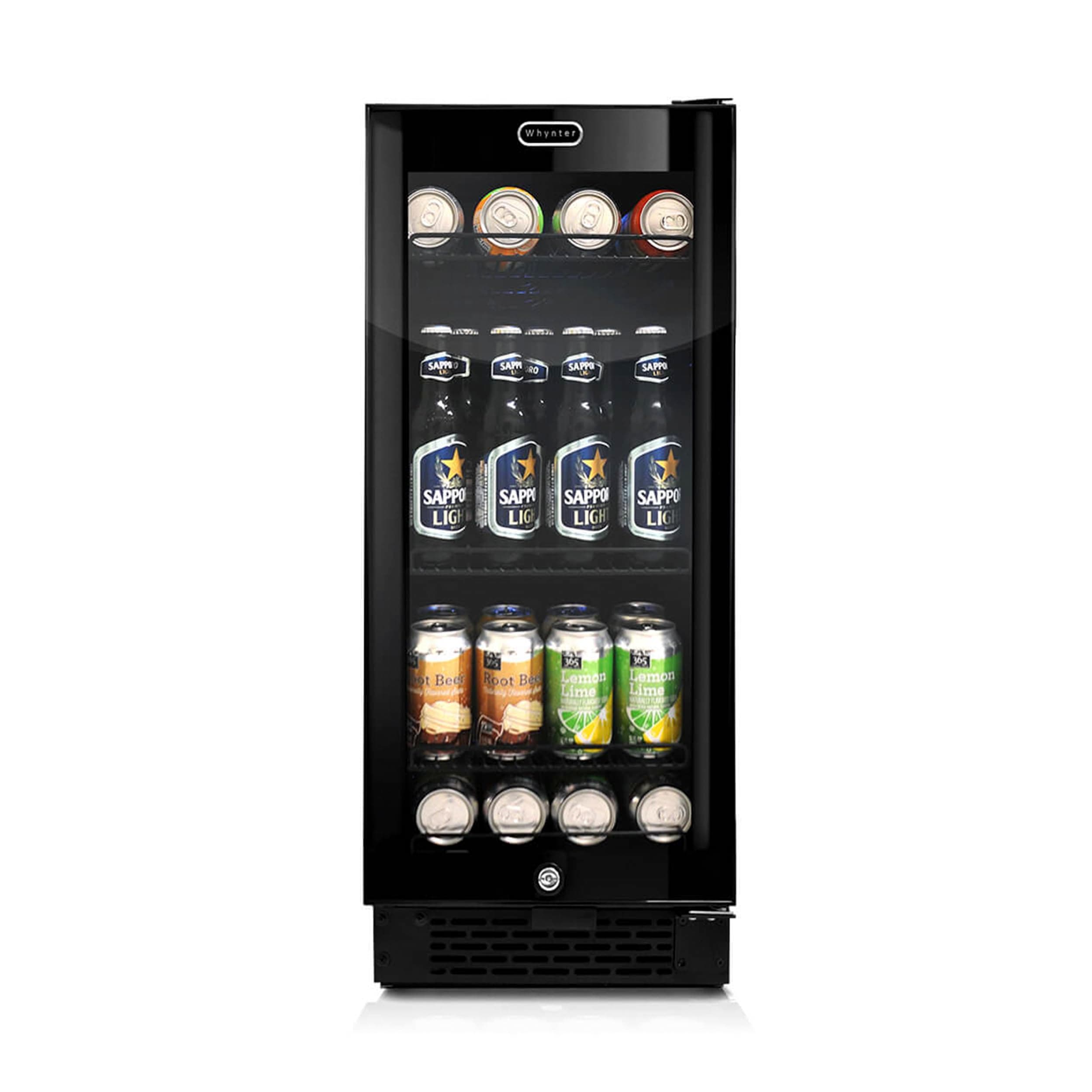 BBR-801BG Built Beverage Refrigerator and Cooler Mini Fridge with Glass Door with Lock, 3.0 Cubic Feet, Black, 100
