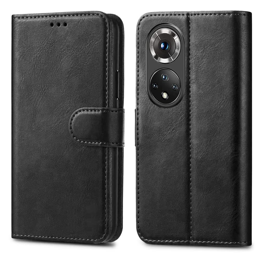 GAPlus PU Leather Flip Cover Wallet Case For Honor 50 5G Card Holder Magnetic Kickstand Black