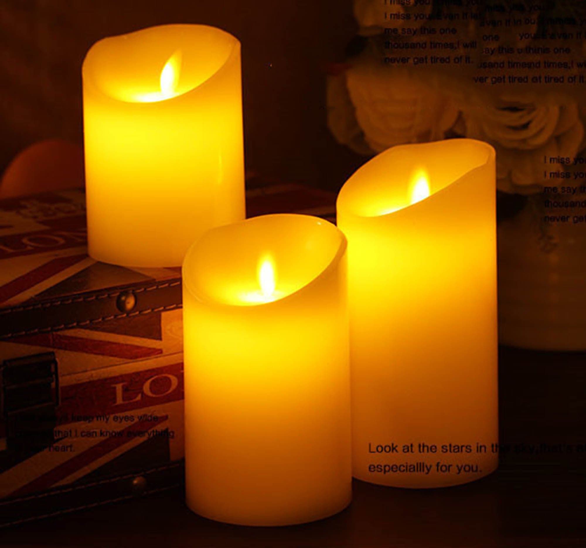 Joy Electronic Candle Festival Decoration lamp Party Decoration lamp Three high Specifications Will Move The Flame of Electronic Candle with 3*AAA Battery Box (10-15CM 3PCS)