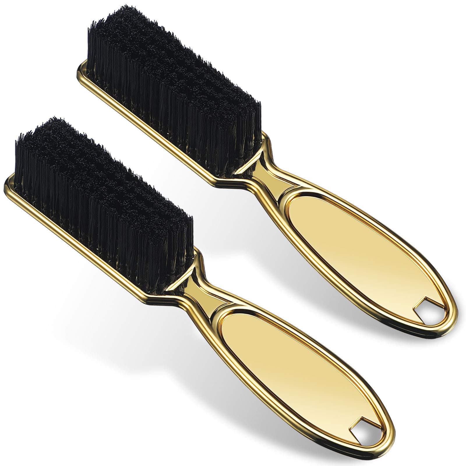Patelai 2 Pcs Barber Blade Cleaning Brush for Clipper Cleaning Nail Cleaner Styling Brush for Fades Tapers Trimmer Manicure Salon(Gold)