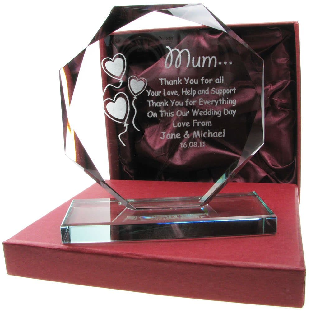 De Walden Mother of the Bride Gift, Engraved Presentation Cut Glass Gift, Mother of the Bride Gifts