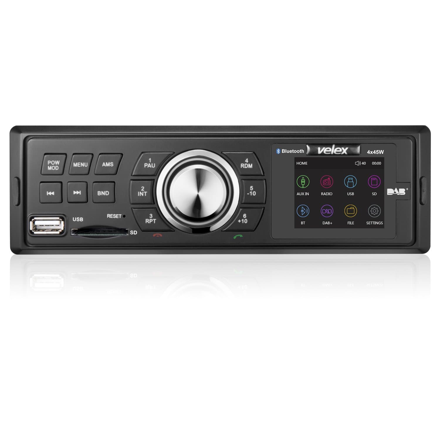 DAB+ Radio Car Head Unit Headunit Stereo AM/FM/MP3/4X45W Bluetooth (Black)