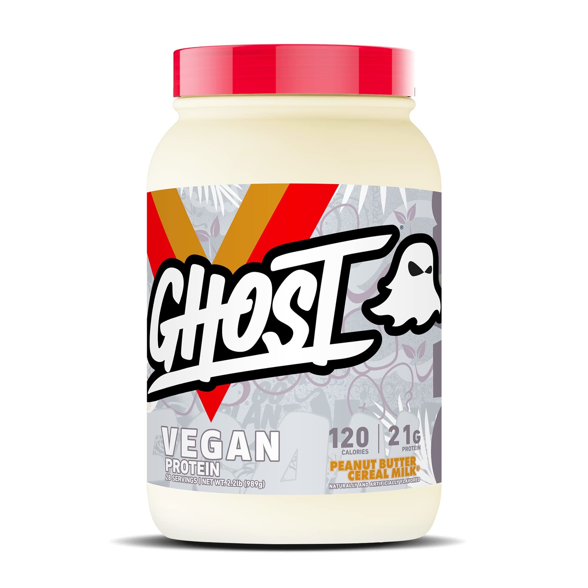 GHOST Vegan Protein 980g, 28 Servings, 20g of Protein, 120 Calories (Peanut Butter Cereal Milk)