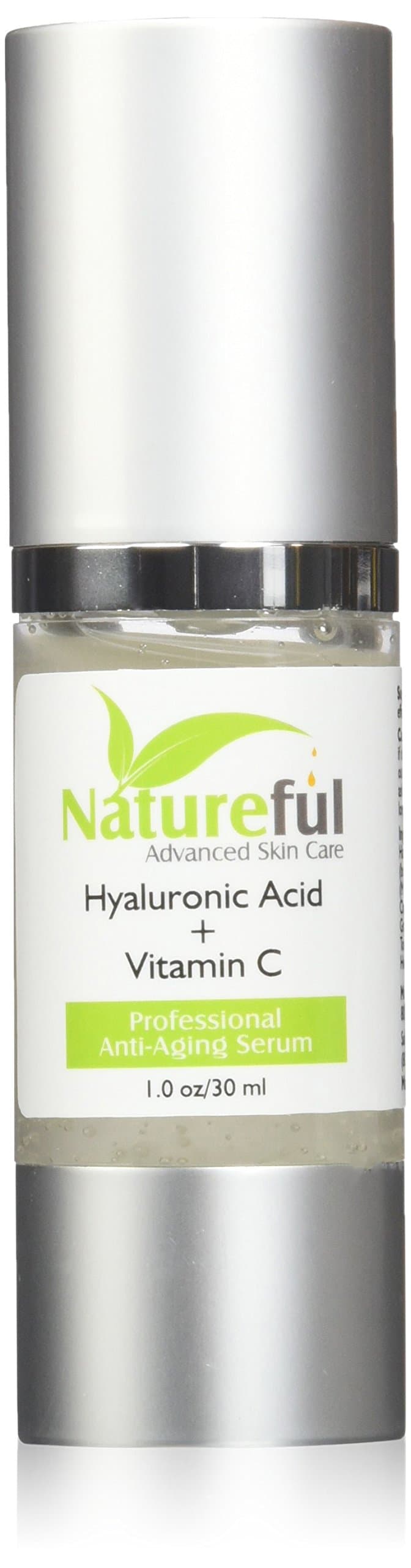 Hyaluronic Acid Serum with Vitamin C : 100 % pure 1 oz Beauty Anti Aging Skin Care Cream and Moisturizer Treatment for Your Face. Quality Topical Facial Solution with Vitamin C & E for Women and for Men.